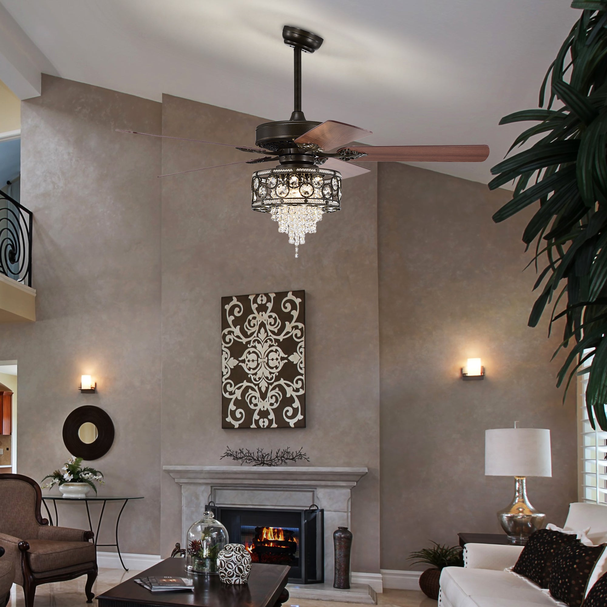 52" Ceiling Fan Light with Remote Control for Living Room