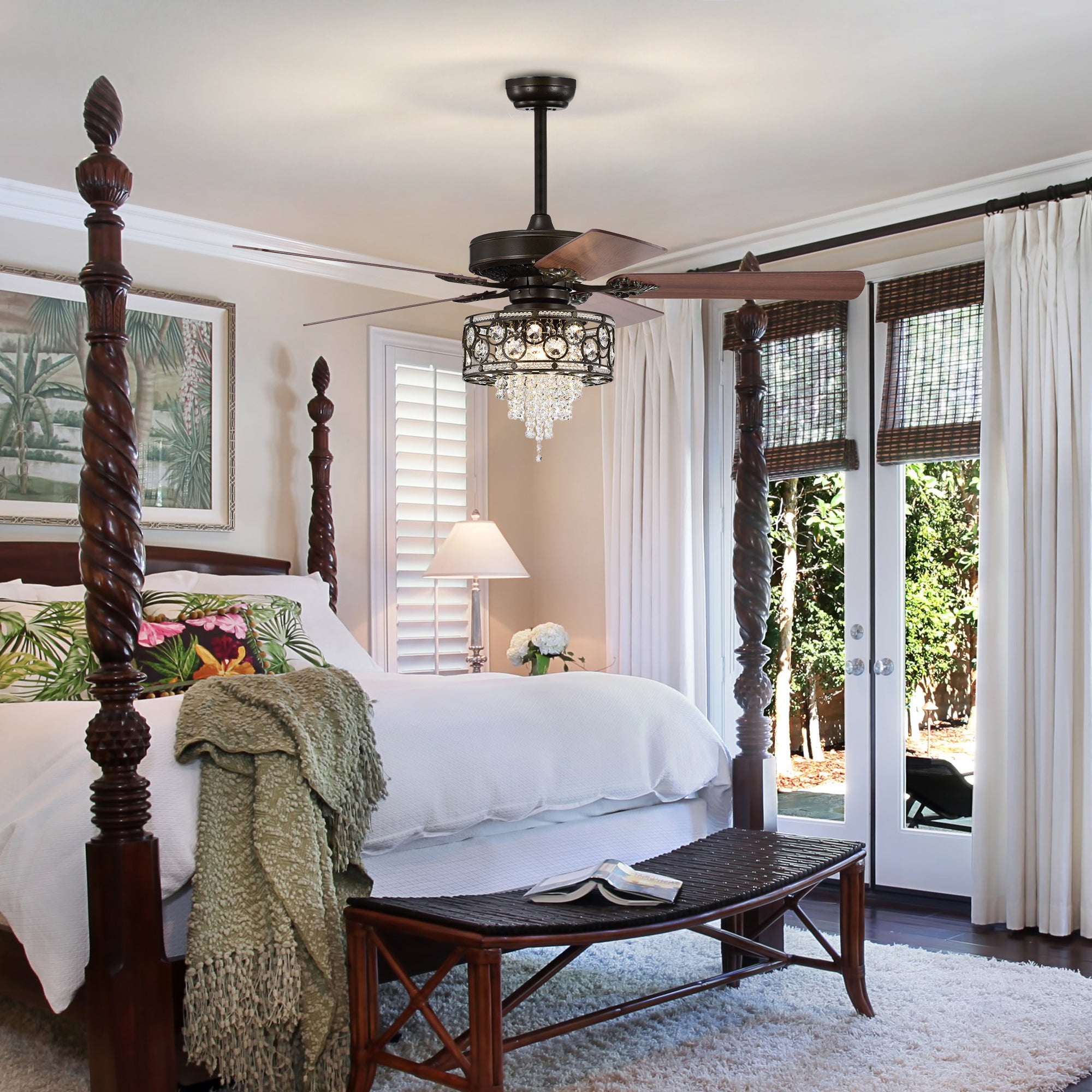 52" Ceiling Fan Light with Remote Control for Living Room