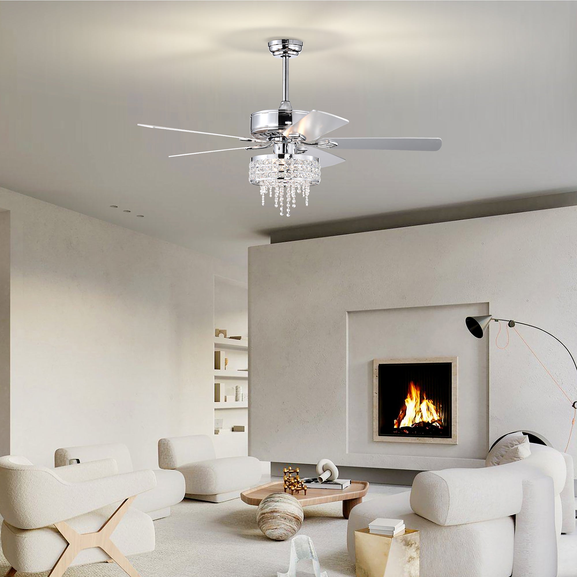 52" Ceiling Fan Light with Remote Control for Living Room