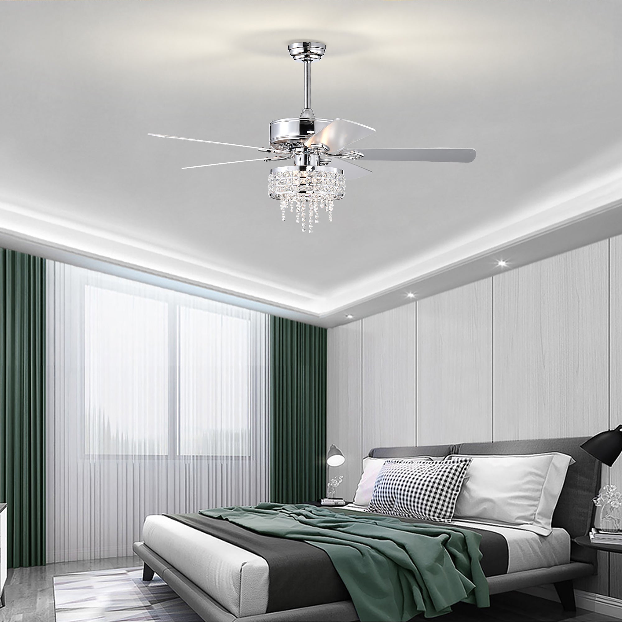 52" Ceiling Fan Light with Remote Control for Living Room