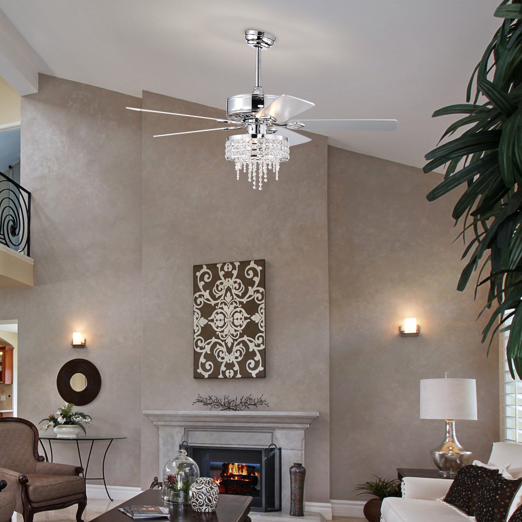 52" Ceiling Fan Light with Remote Control for Living Room