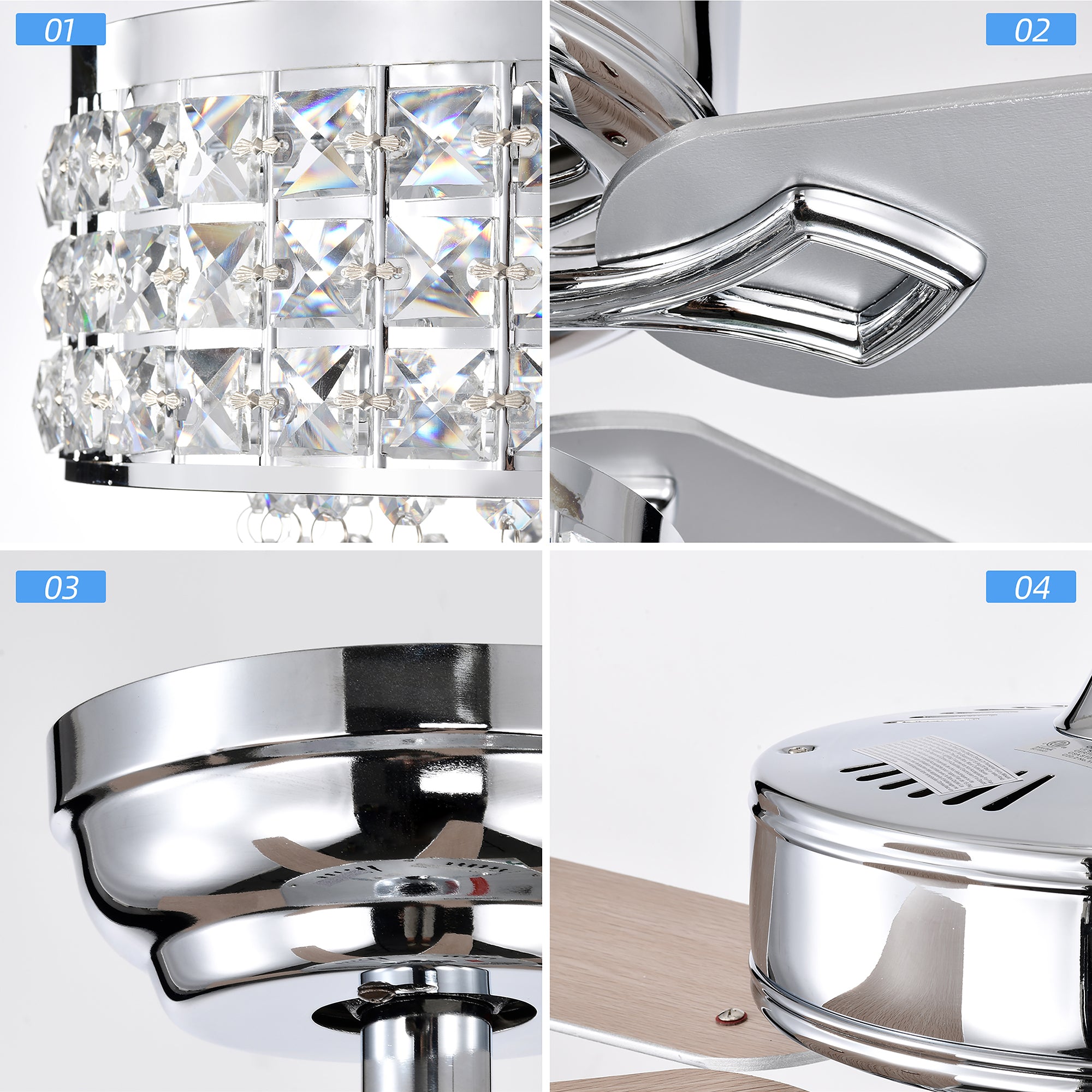 52" Ceiling Fan Light with Remote Control for Living Room