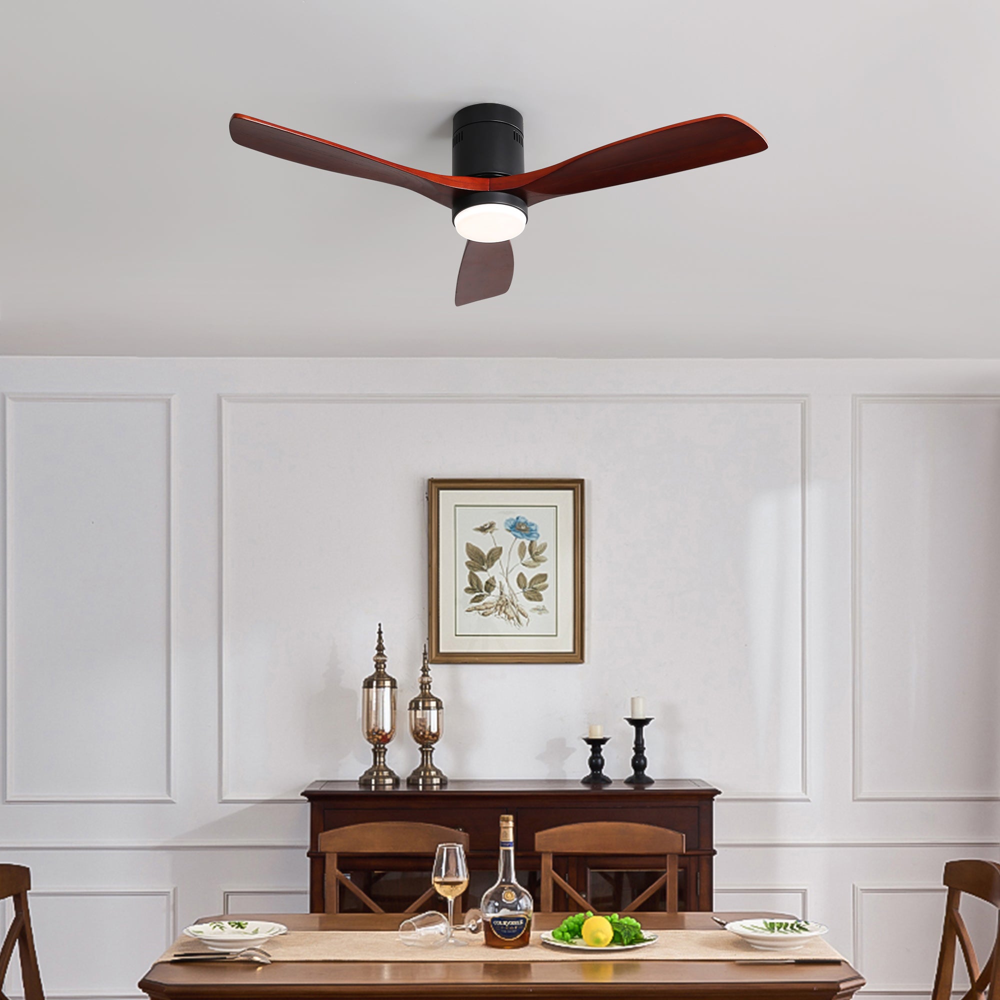 52" Ceiling Fan Light with Remote Control for Living Room