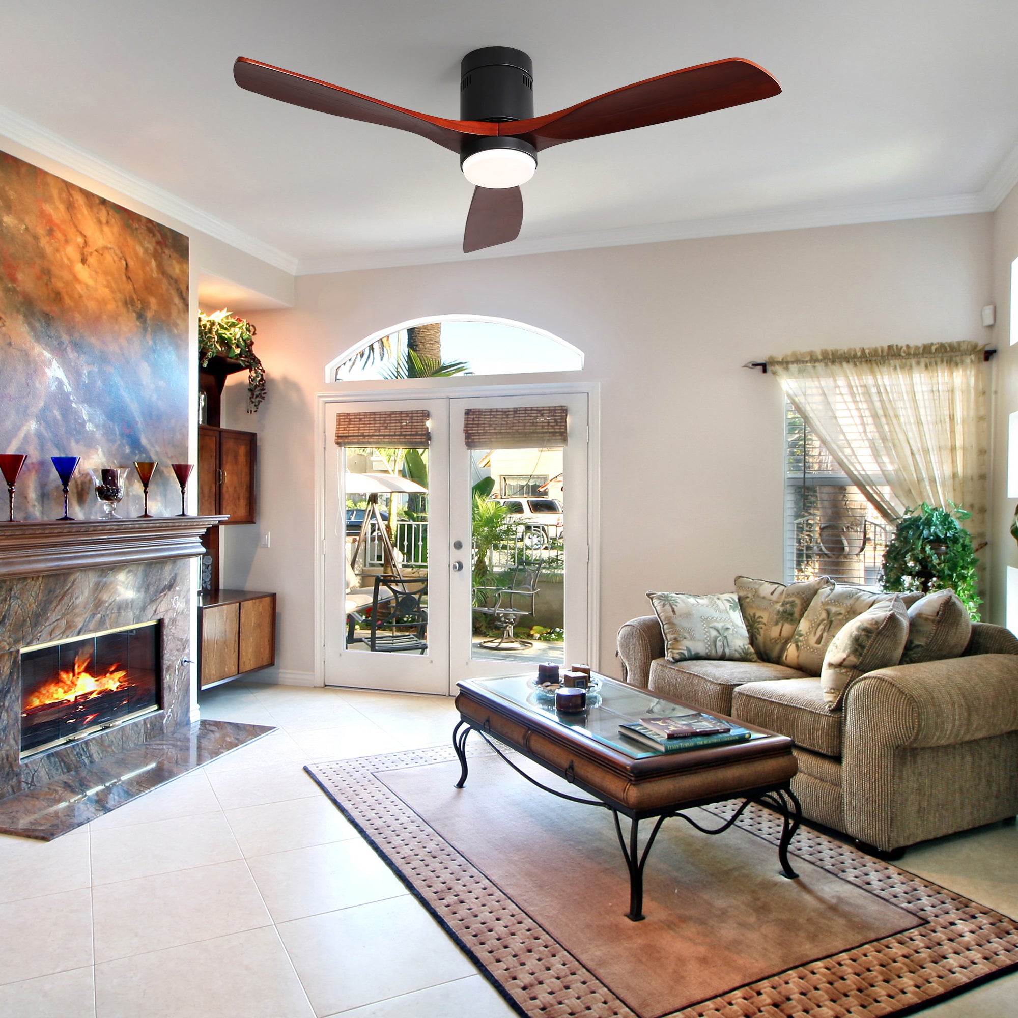 52" Ceiling Fan Light with Remote Control for Living Room