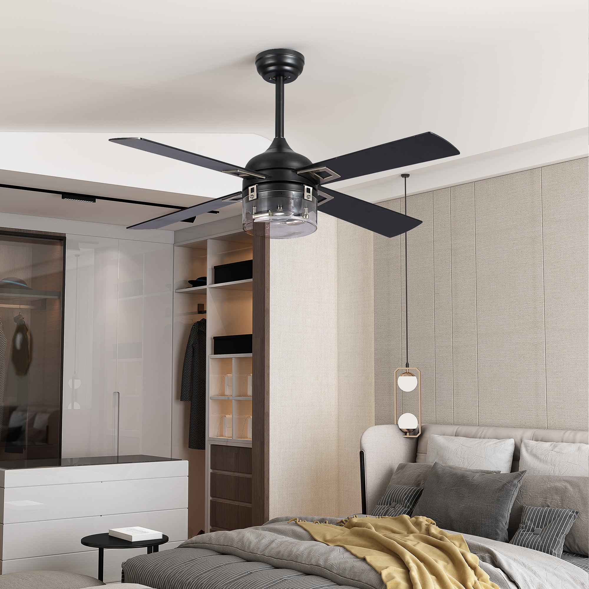 48" Ceiling Fan Light with Remote Control for Living Room