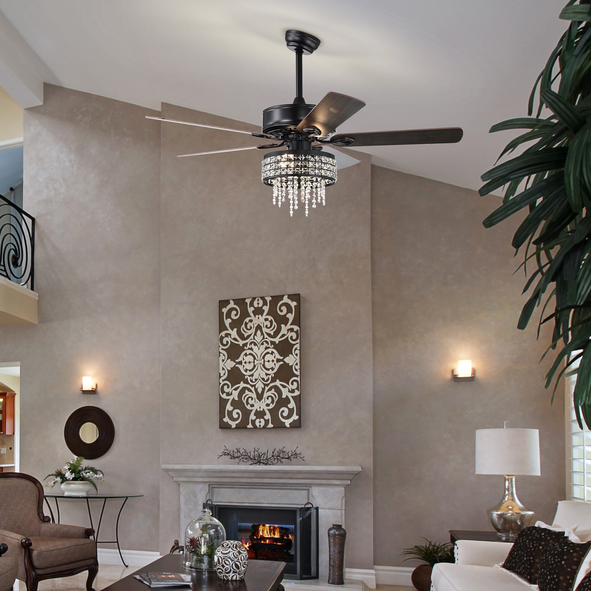 52" Ceiling Fan Light with Remote Control for Living Room