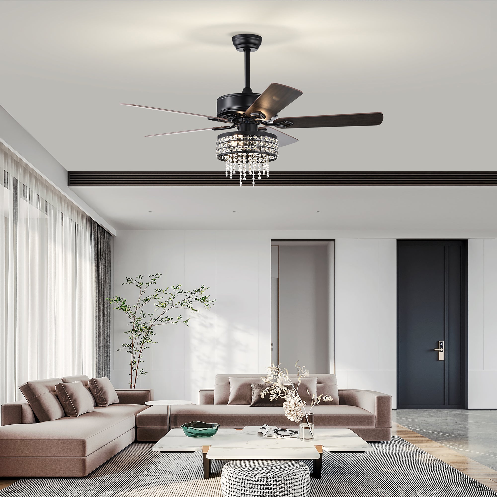 52" Ceiling Fan Light with Remote Control for Living Room