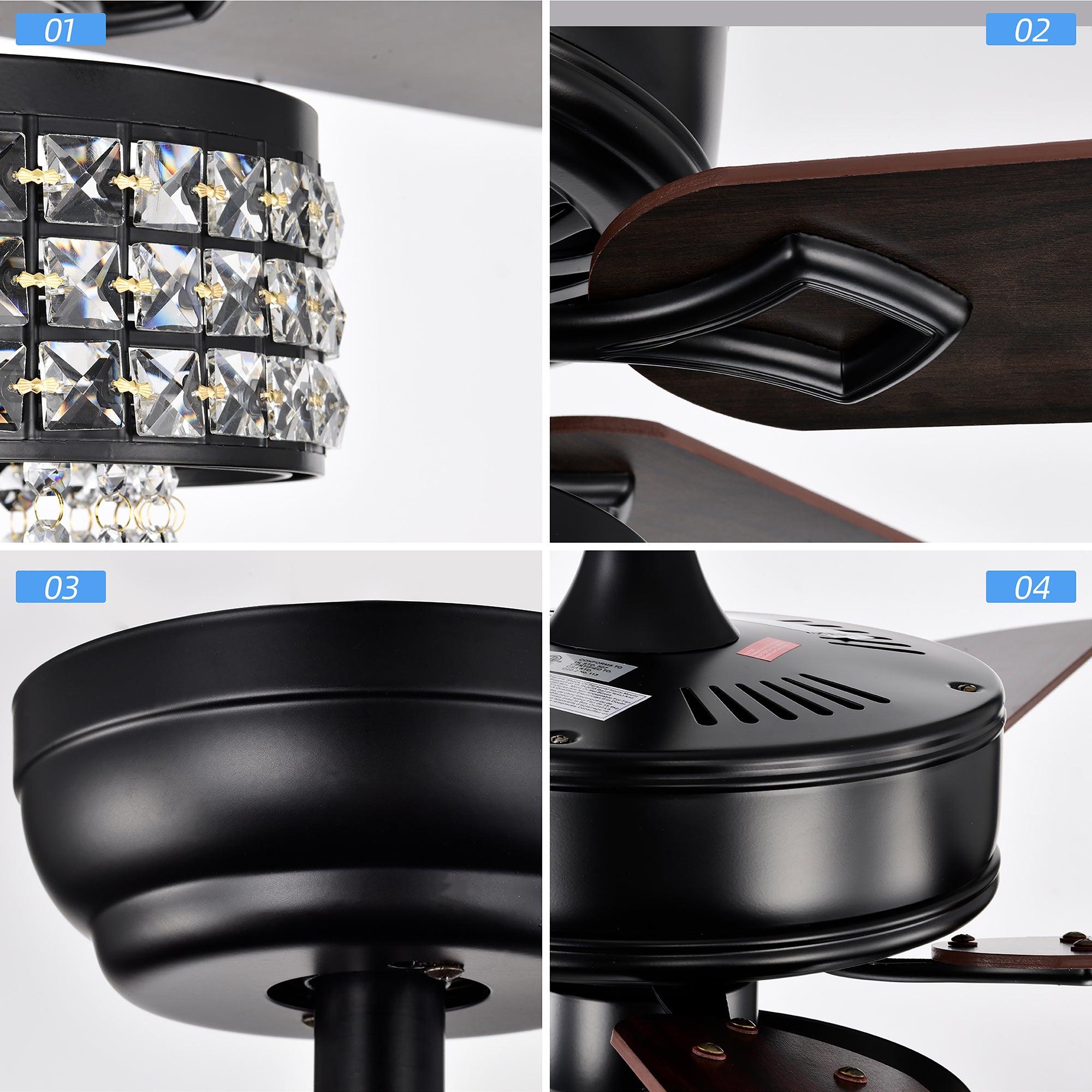 52" Ceiling Fan Light with Remote Control for Living Room