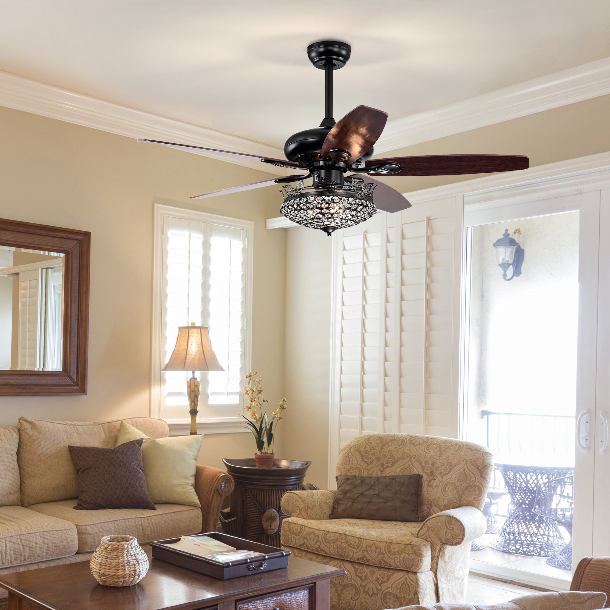 52" Ceiling Fan Light with Remote Control for Living Room