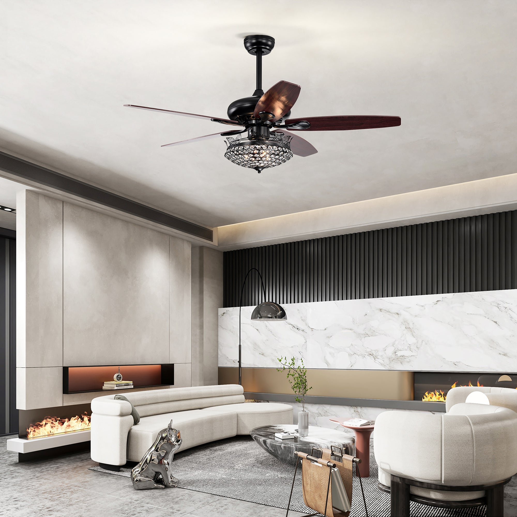 52" Ceiling Fan Light with Remote Control for Living Room