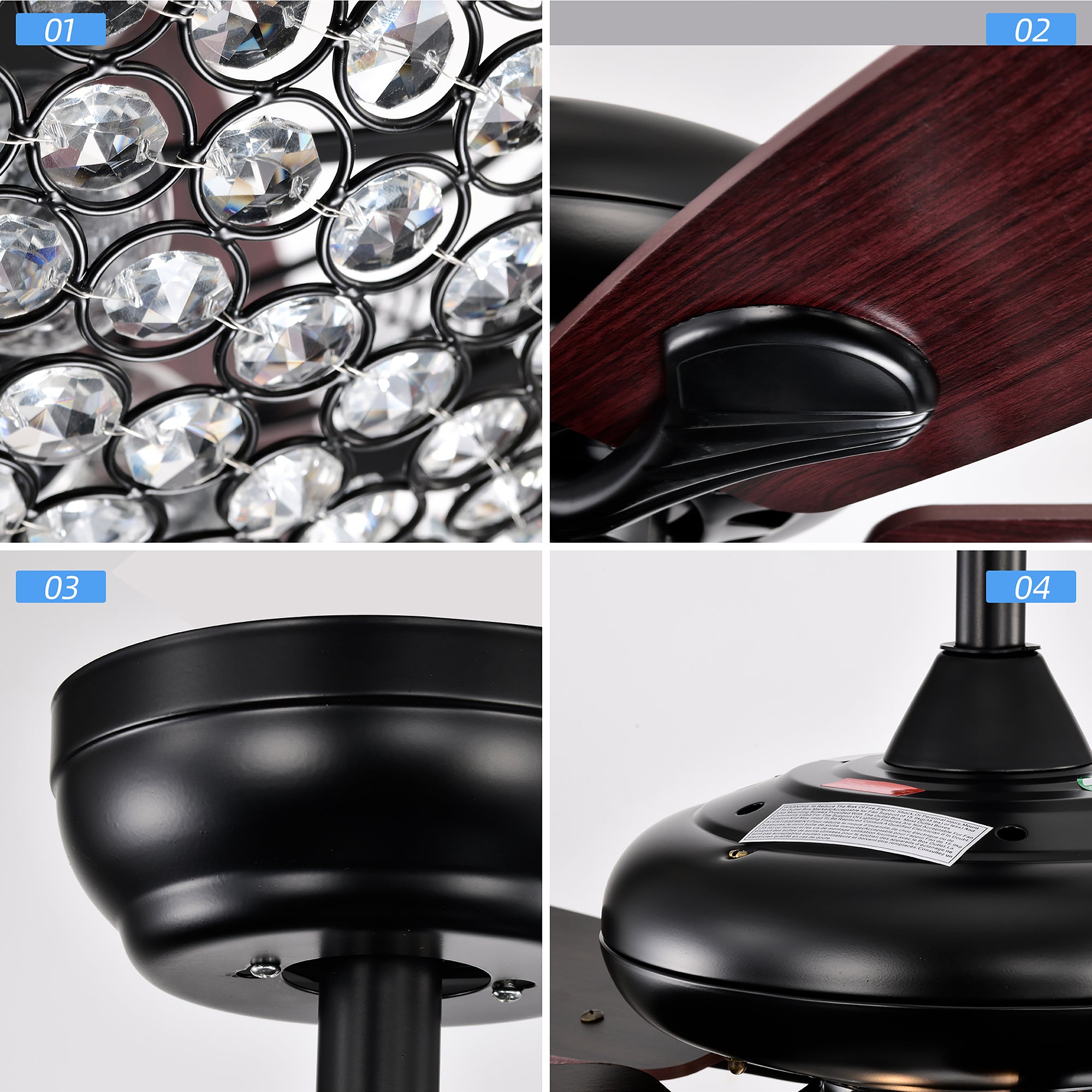 52" Ceiling Fan Light with Remote Control for Living Room