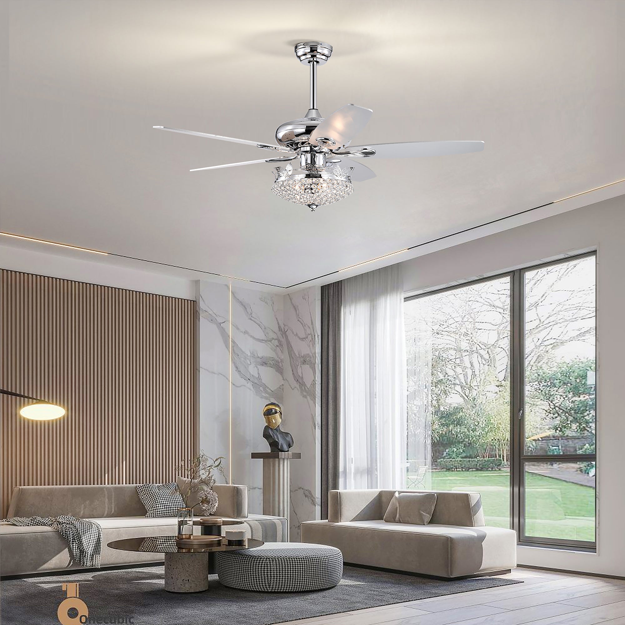 52" Ceiling Fan Light with Remote Control for Living Room