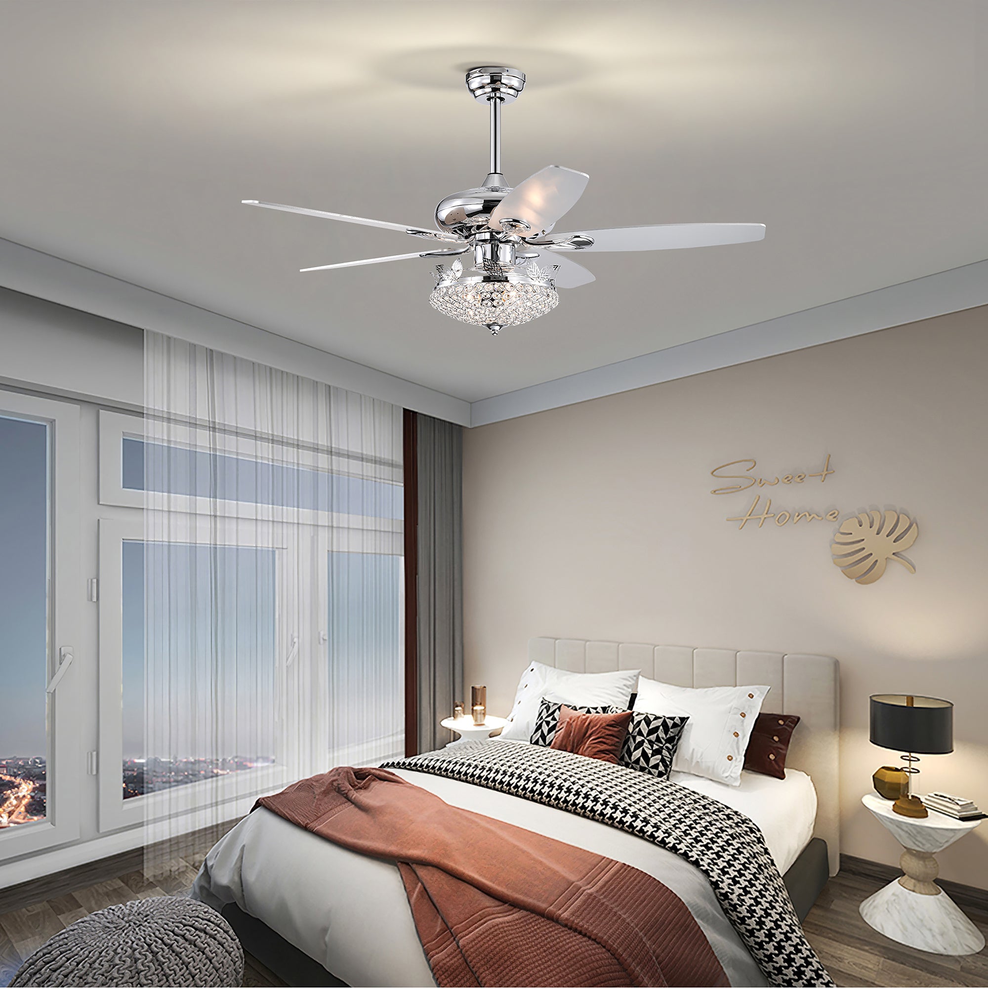 52" Ceiling Fan Light with Remote Control for Living Room