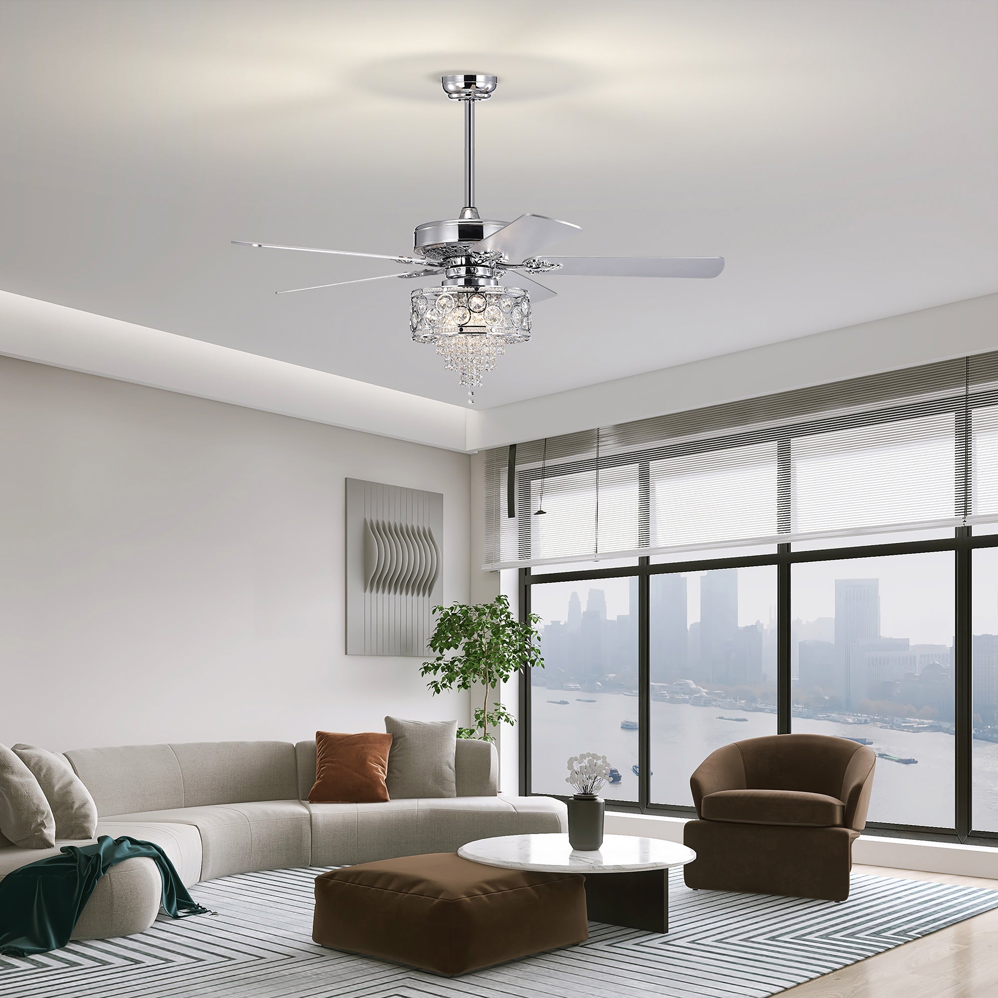 52" Ceiling Fan Light with Remote Control for Living Room