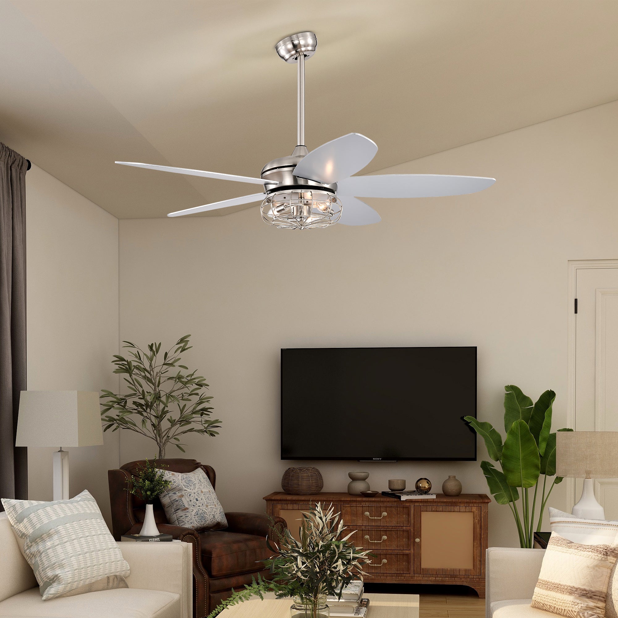 52" Ceiling Fan Light with Remote Control for Living Room