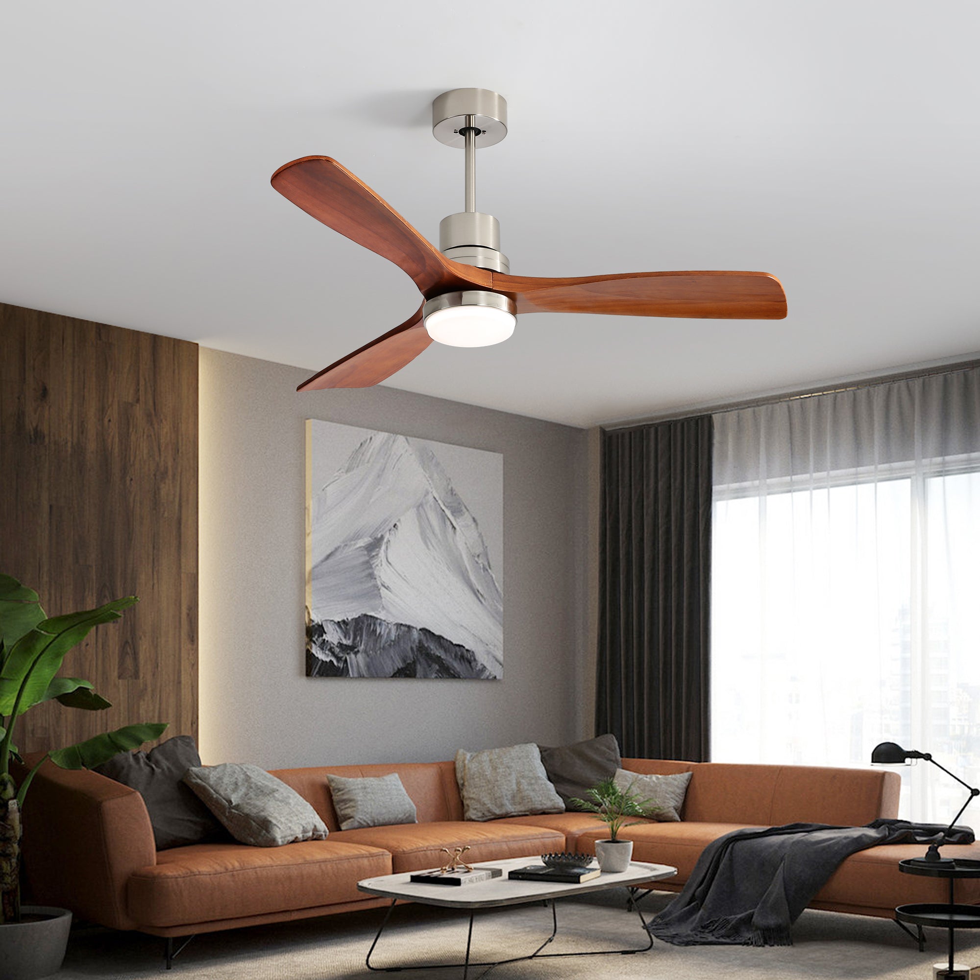 52" Ceiling Fan Light with Remote Control for Living Room