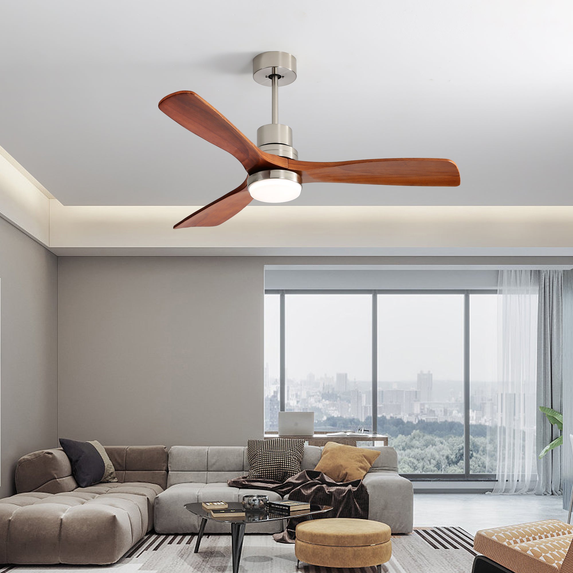 52" Ceiling Fan Light with Remote Control for Living Room