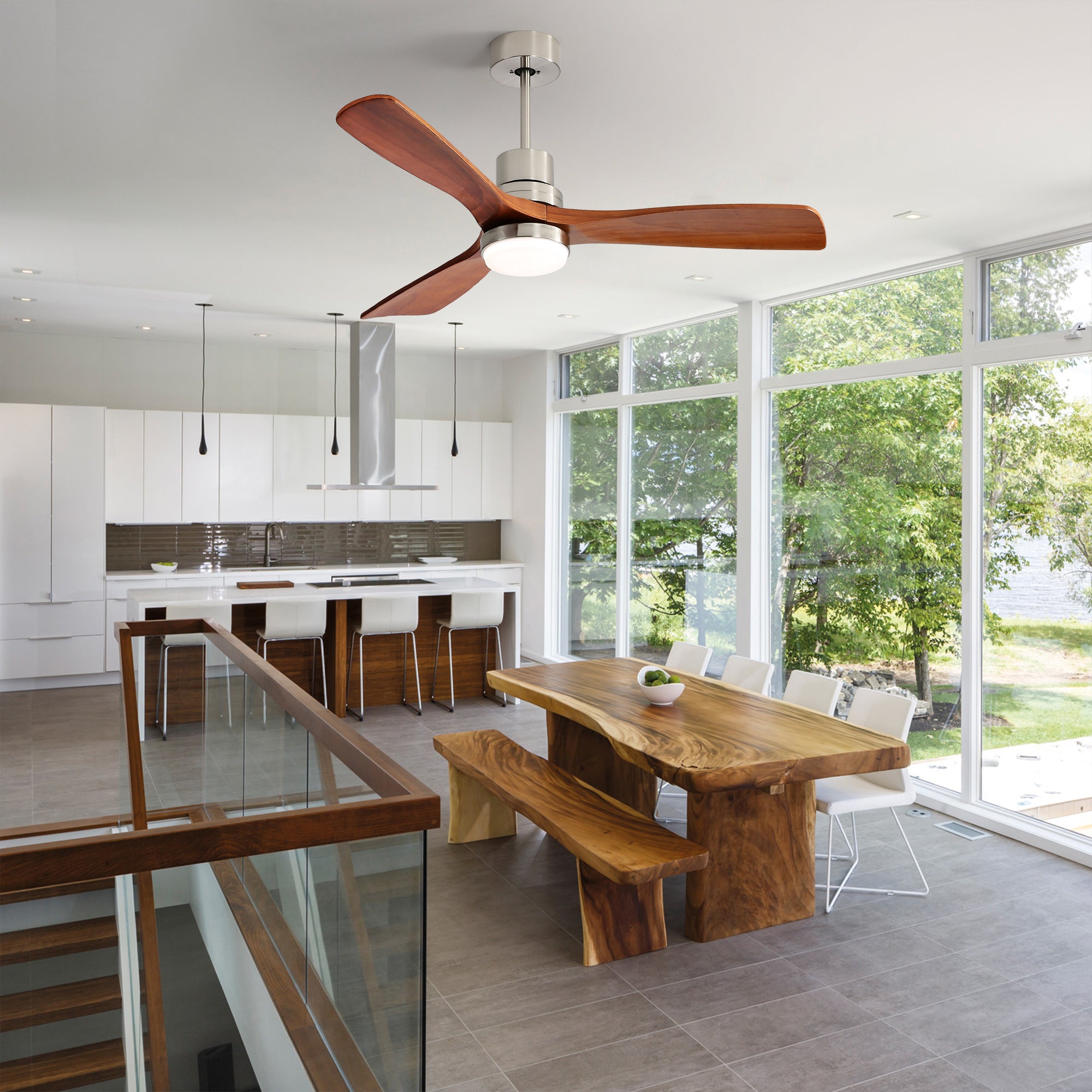 52" Ceiling Fan Light with Remote Control for Living Room