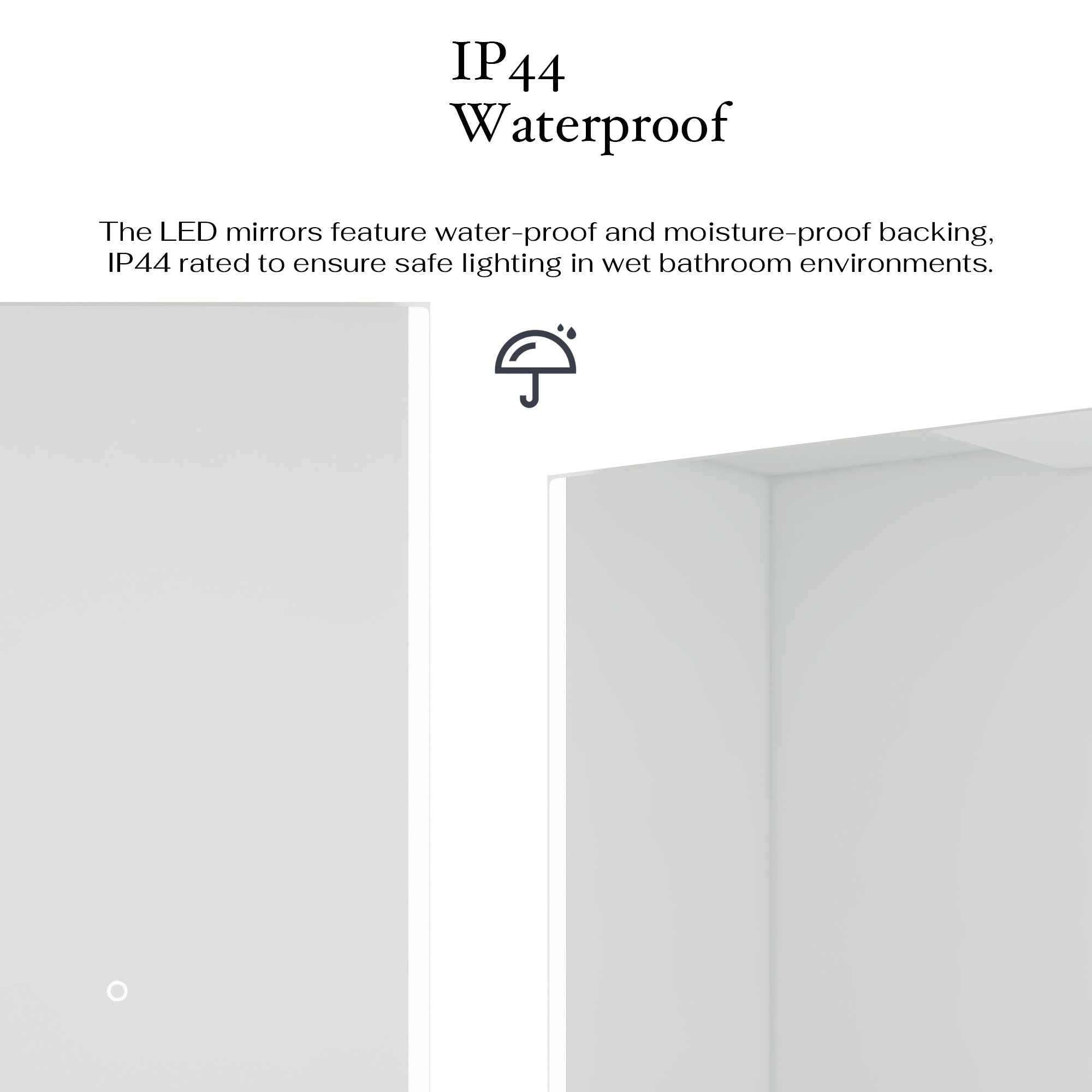 24 in. W x 32 in. H Frameless Anti-Fog Wall Mount Rectangular Bathroom Vanity Mirror with LED Light