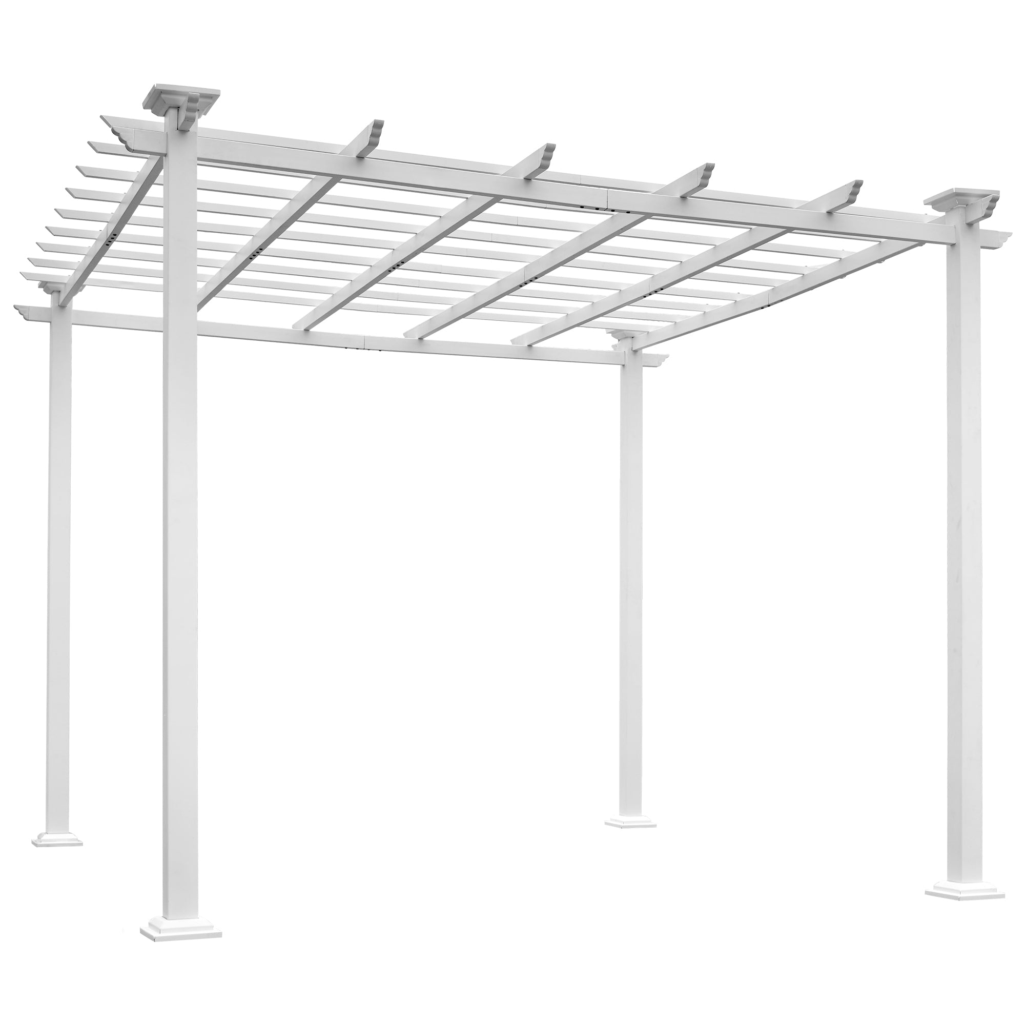 10' X 10' Iron Frame Outdoor Patio White Pergola Gazebo