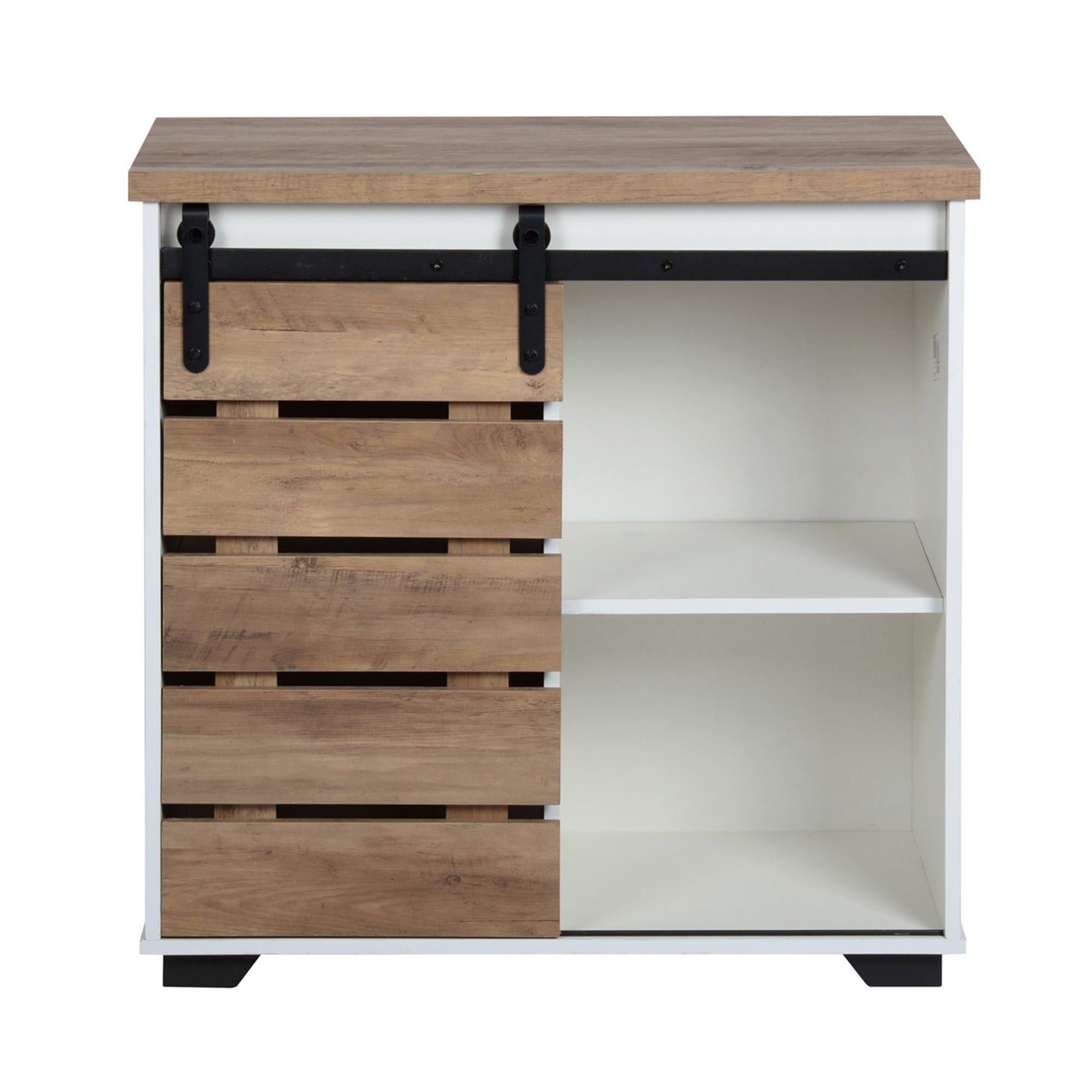 32" Tall Wood 1-door Accent Cabinet with Barn Door