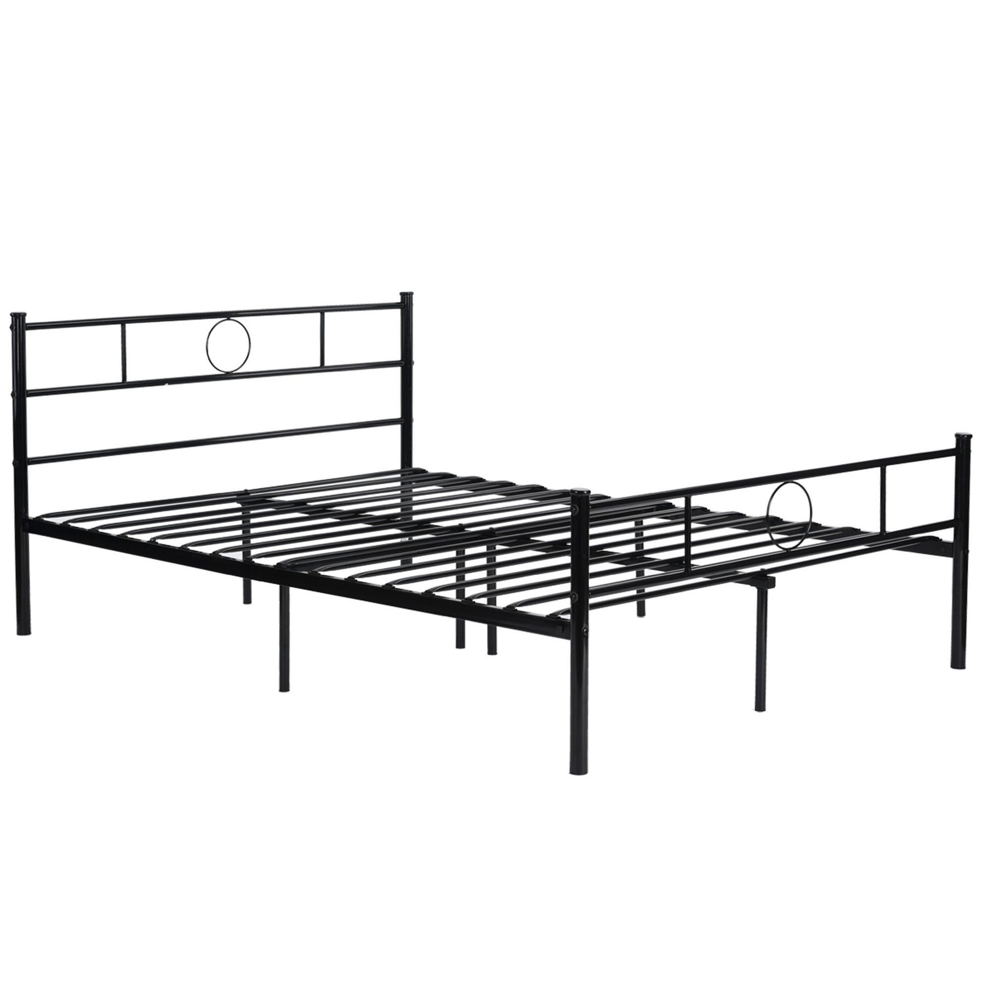 Twin Metal Frame Platform Bed with HeadBoard