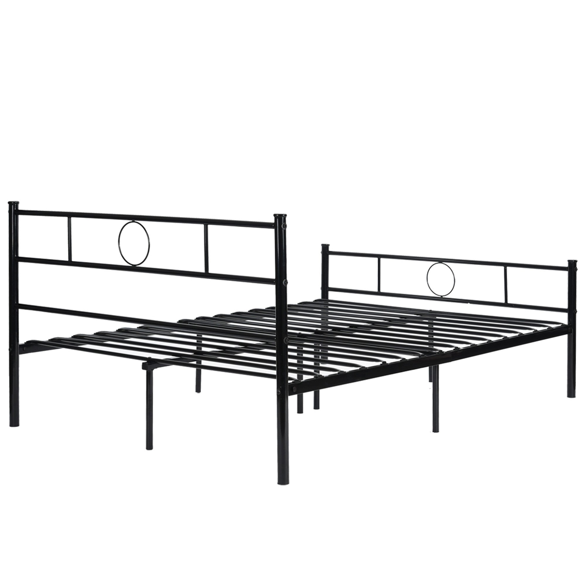 Twin Metal Frame Platform Bed with HeadBoard