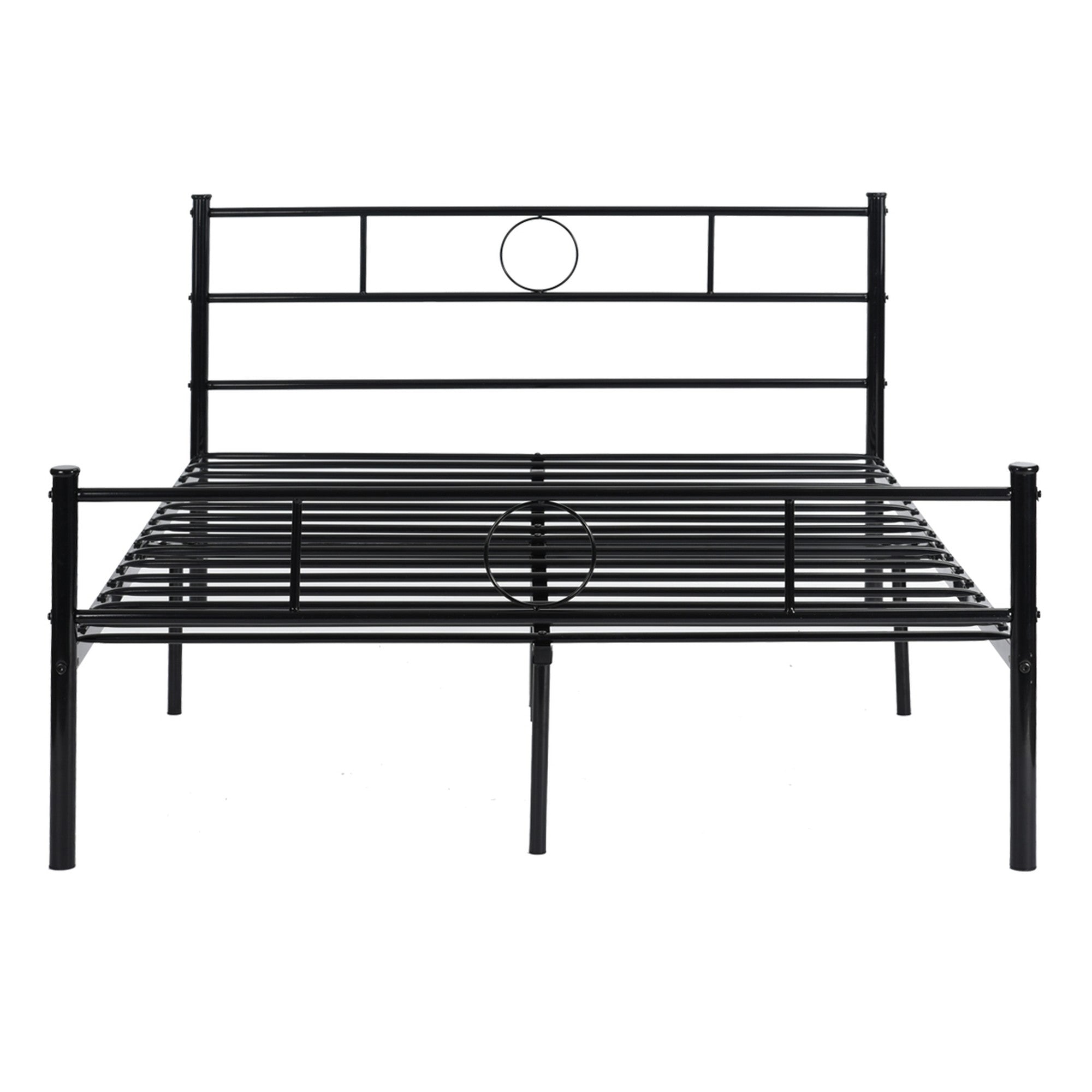 Twin Metal Frame Platform Bed with HeadBoard