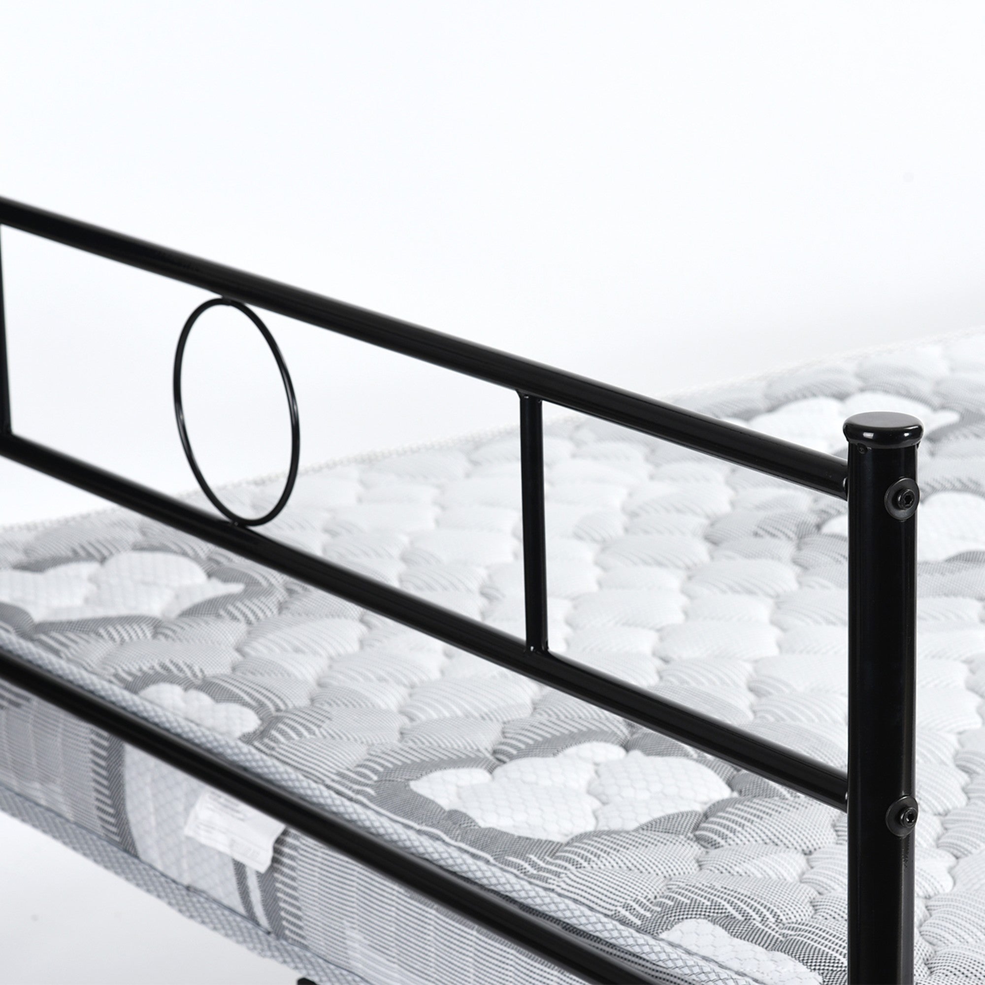 Twin Metal Frame Platform Bed with HeadBoard
