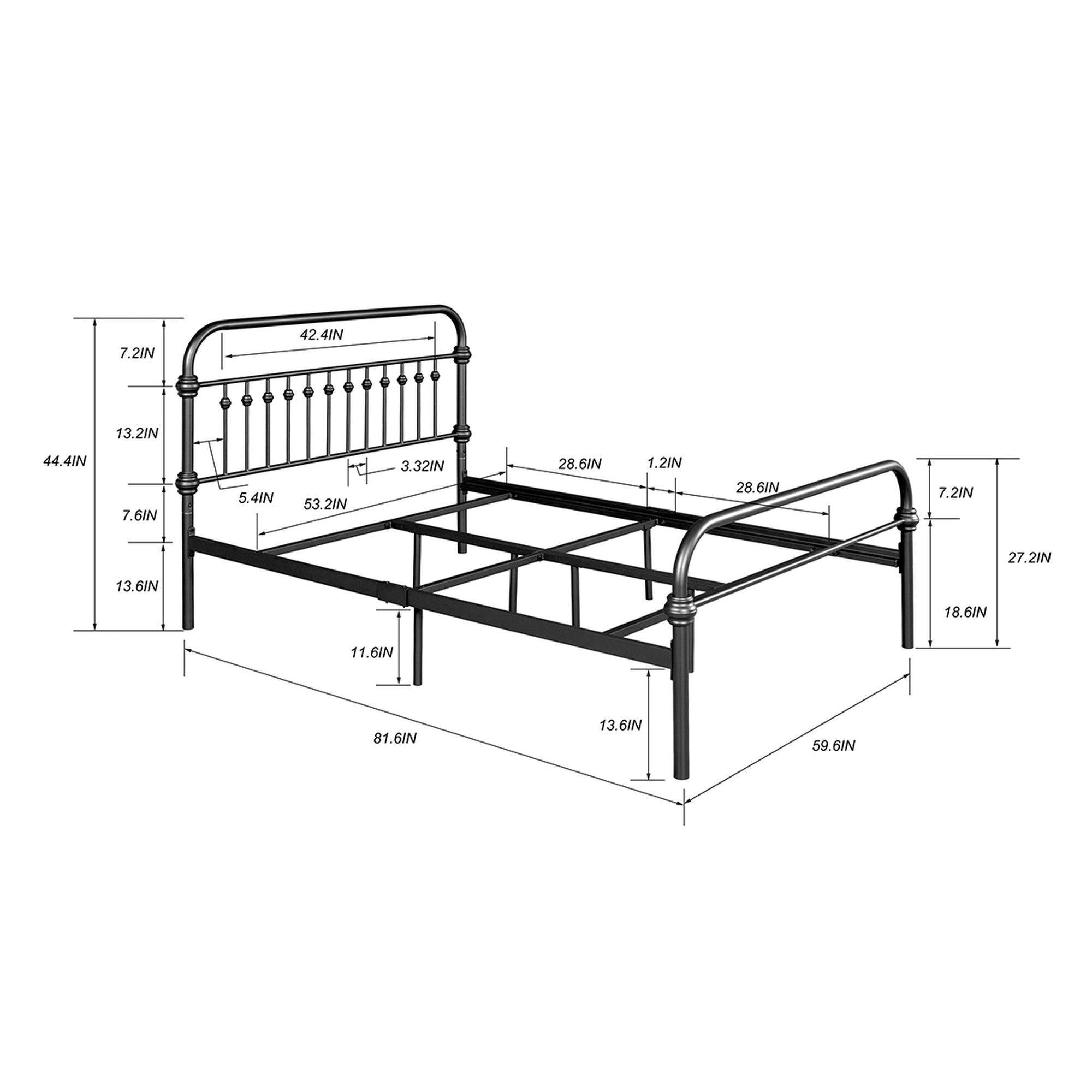 Twin/Full/Queen Wood Frame Platform Bed with Center Support Legs