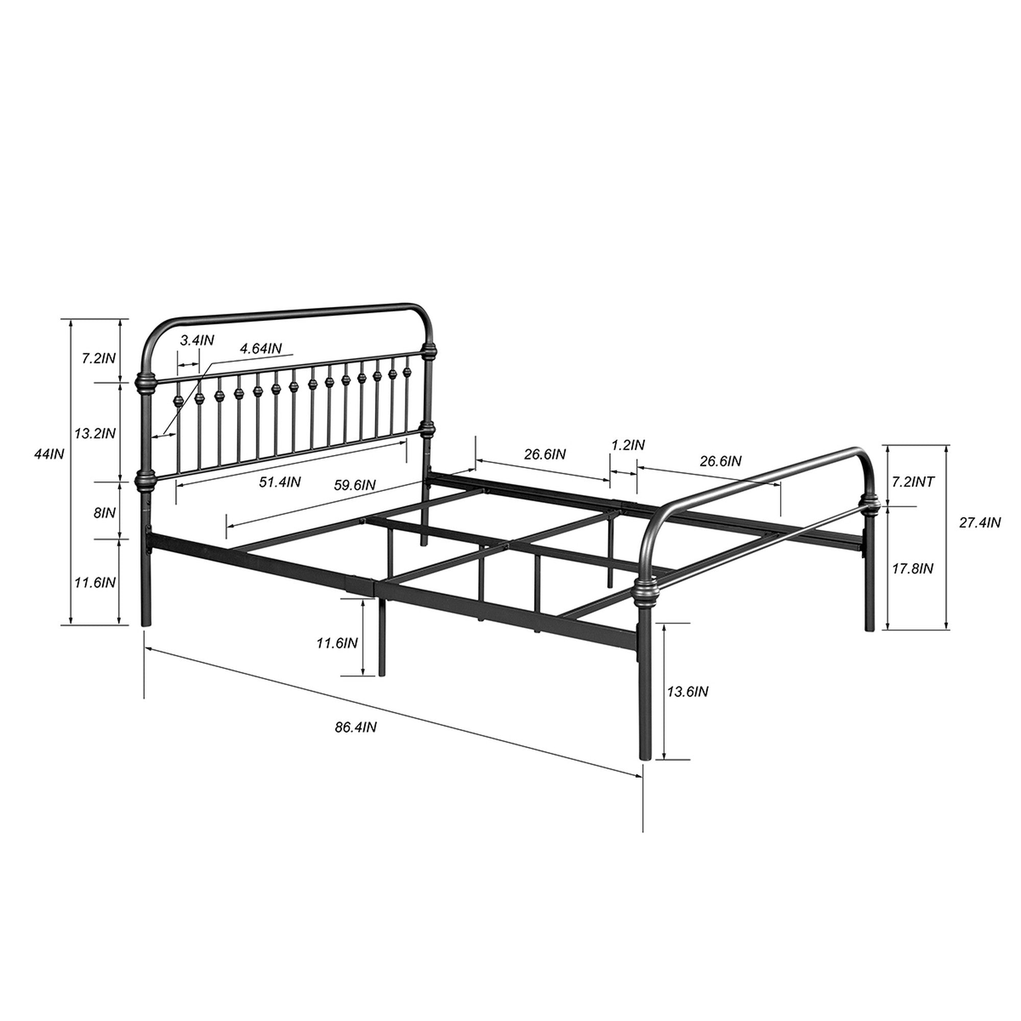 Twin/Full/Queen Wood Frame Platform Bed with Center Support Legs