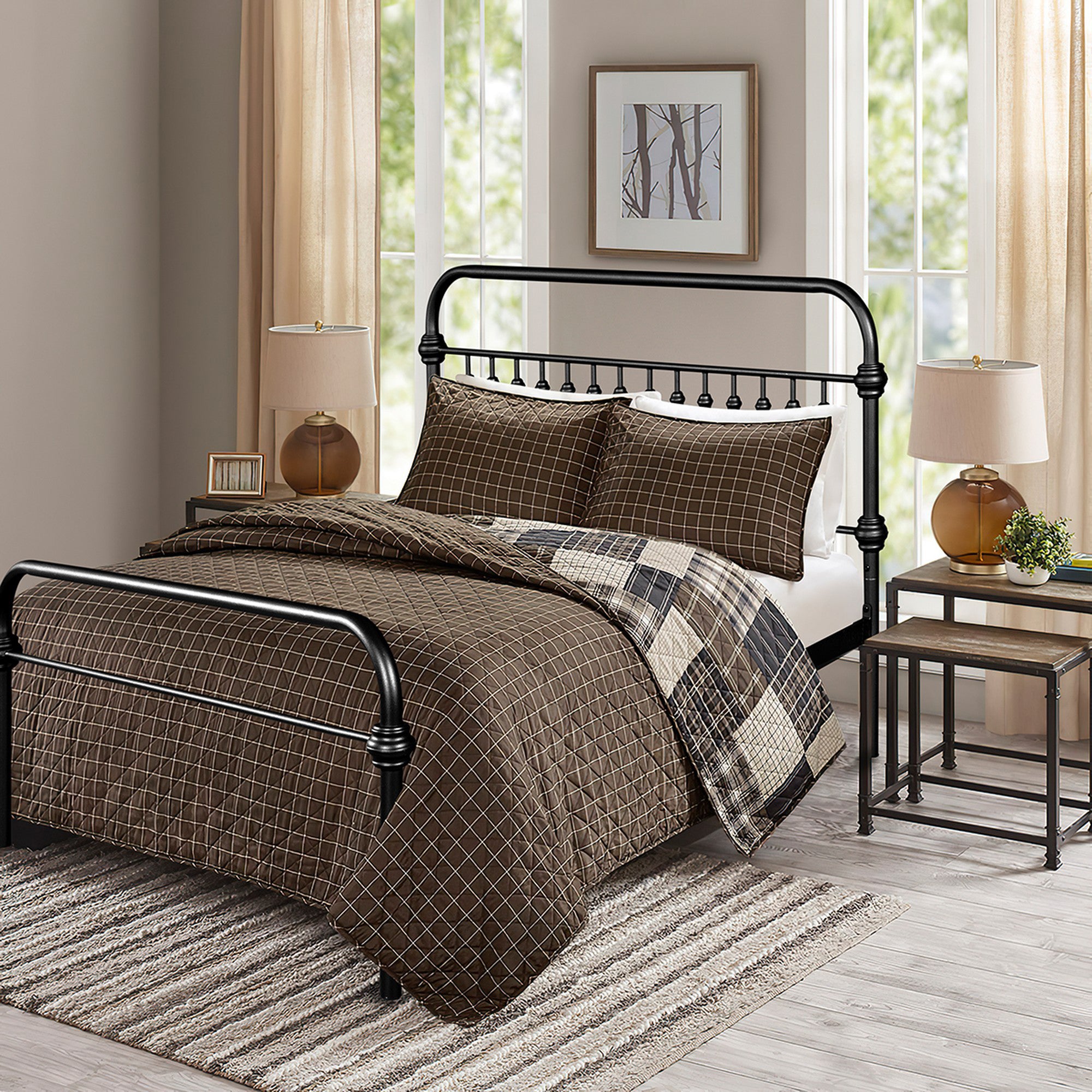 Twin/Full/Queen Wood Frame Platform Bed with Center Support Legs