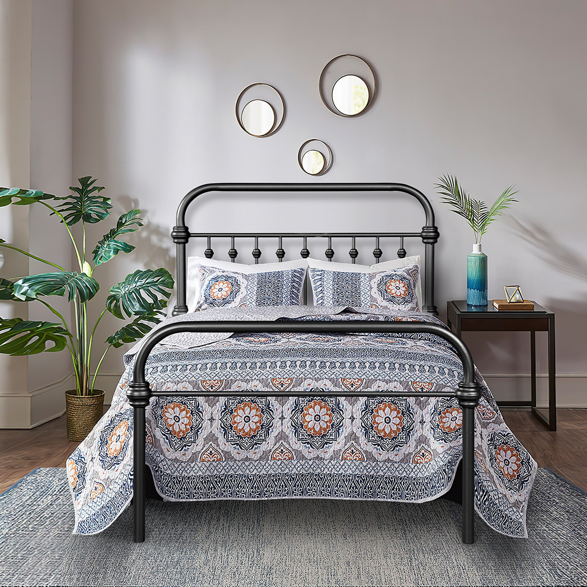 Twin/Full/Queen Wood Frame Platform Bed with Center Support Legs