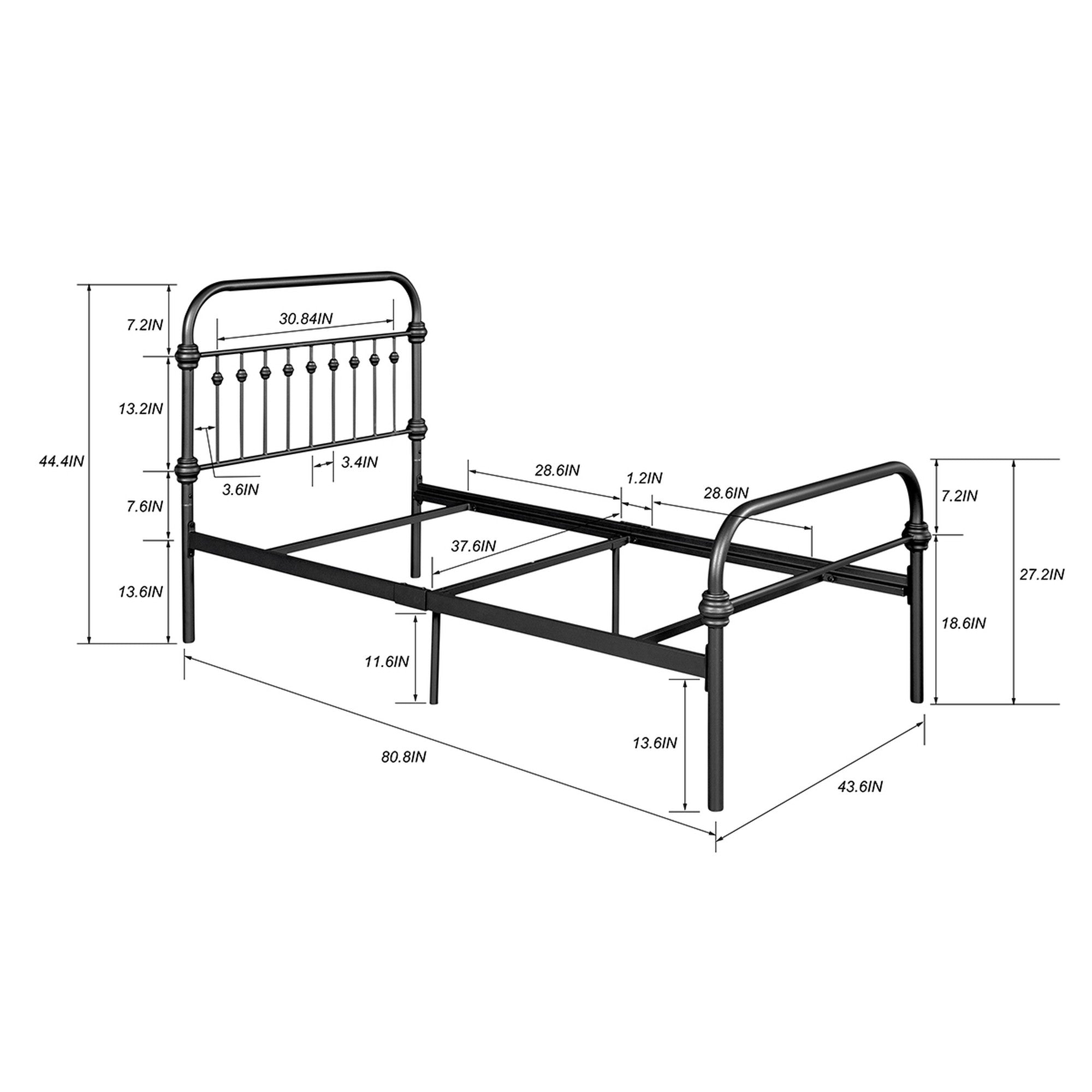 Twin/Full/Queen Wood Frame Platform Bed with Center Support Legs