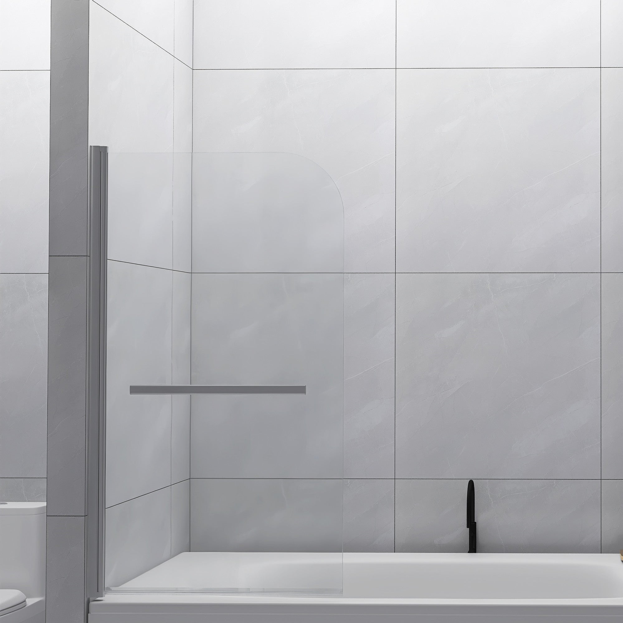 31 in. W x 55 in. H Frameless Fixed Glass Panel Shower Door