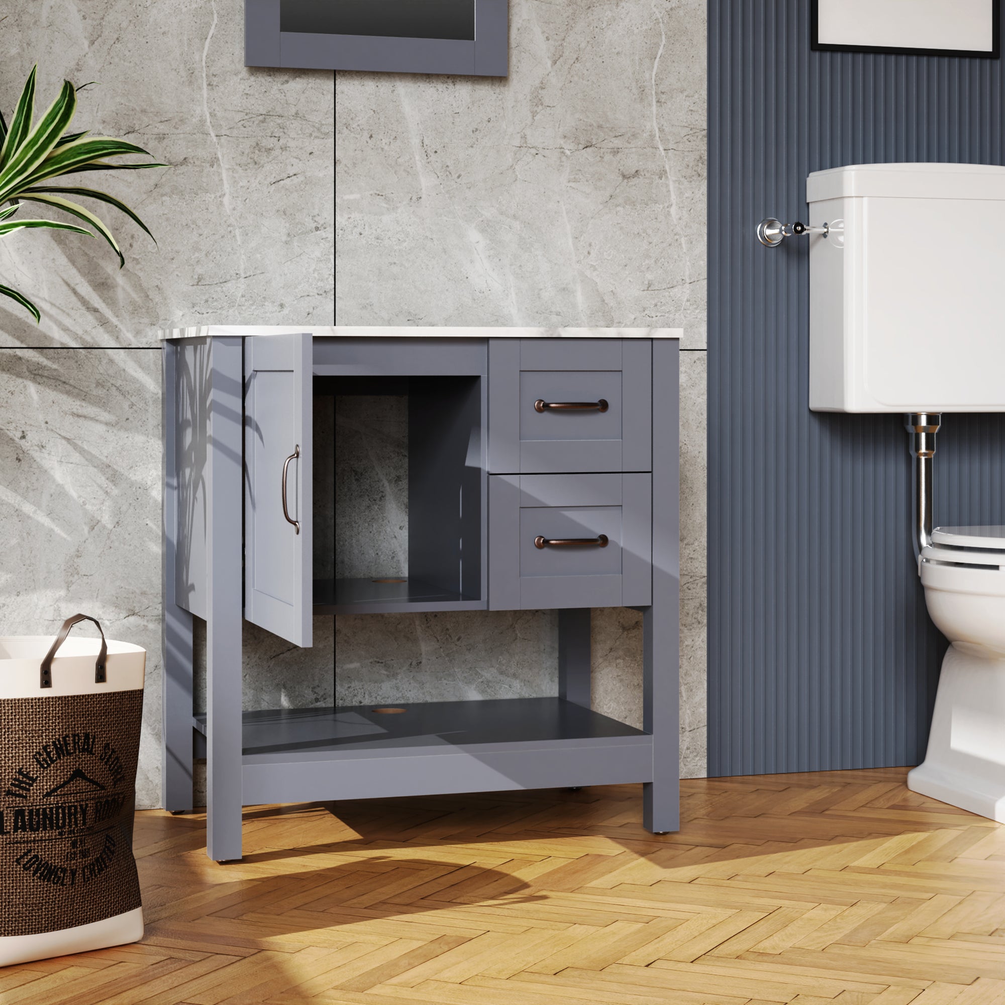 30" Single Bathroom Vanity with Mirror