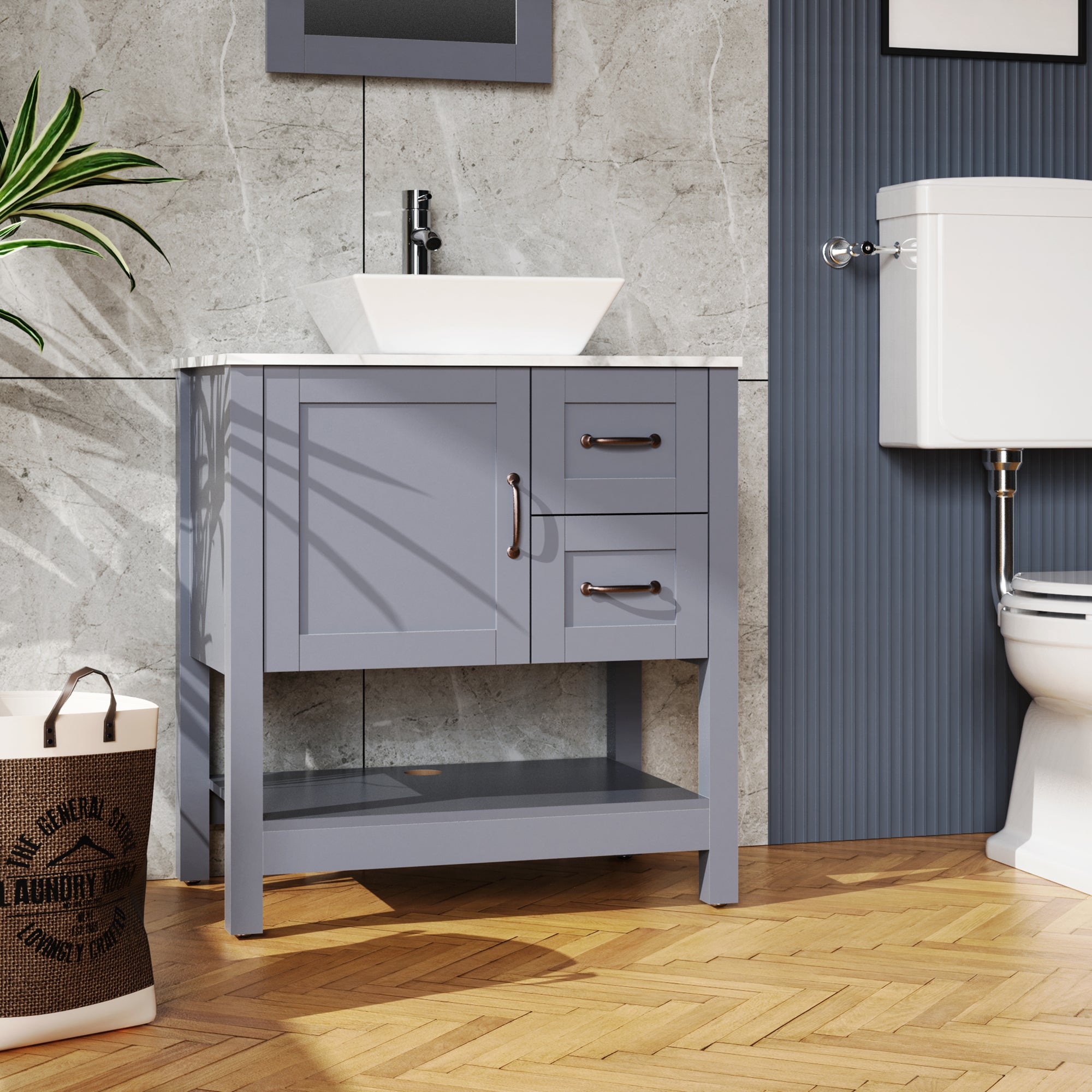 30" Single Bathroom Vanity with Mirror