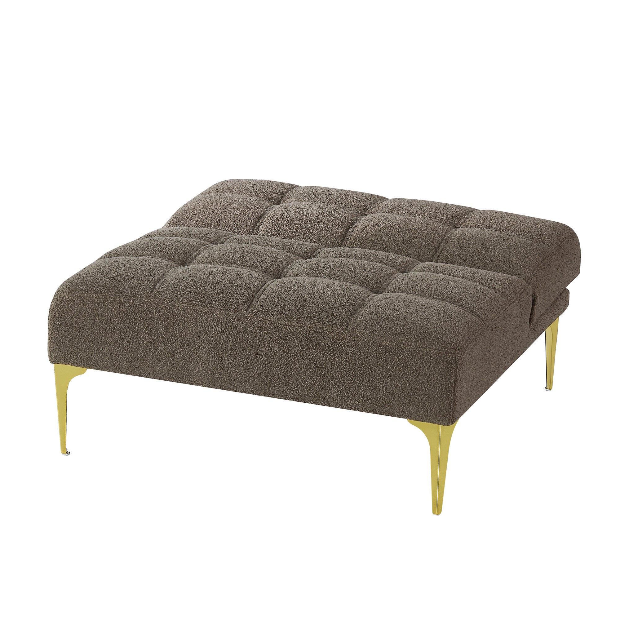 Teddy Fabric Convertible Chair with Gold Metal Legs