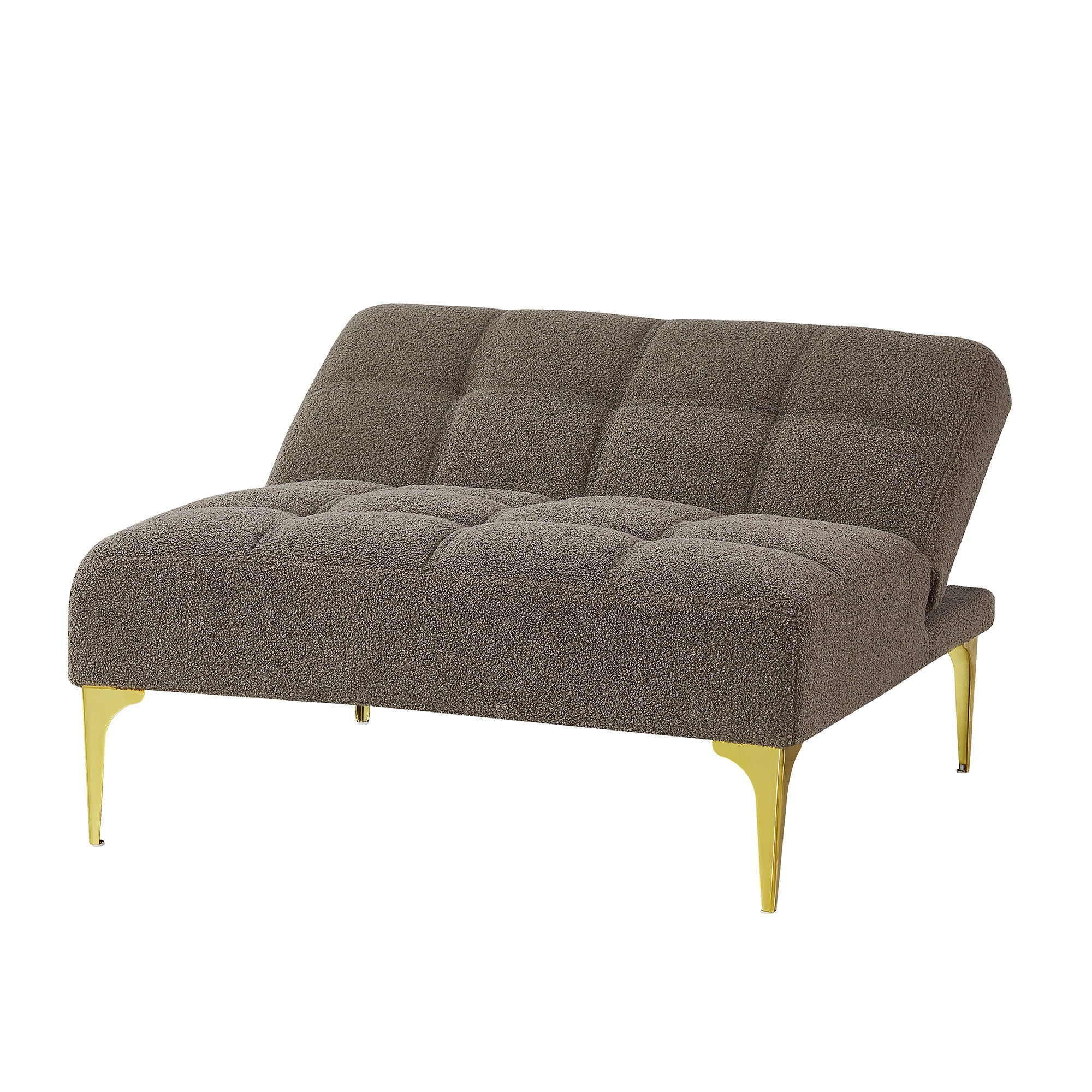 Teddy Fabric Convertible Chair with Gold Metal Legs