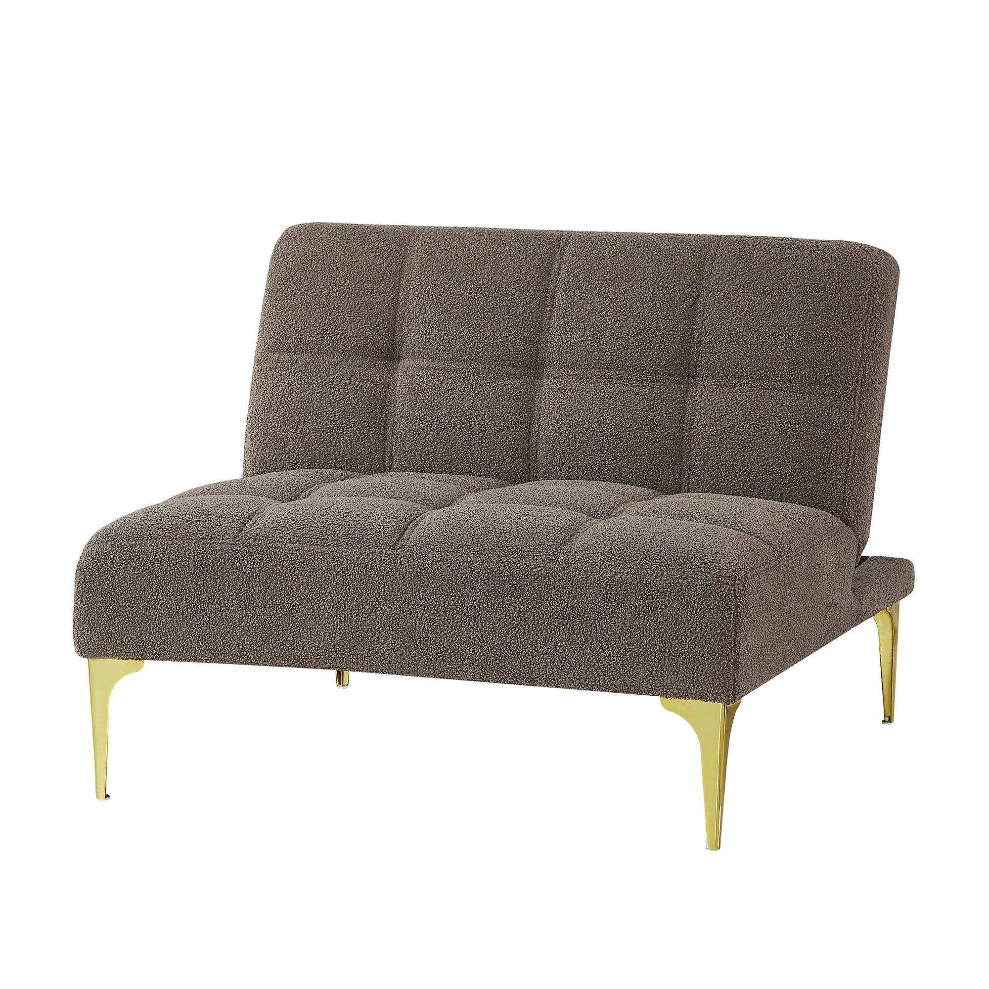 Teddy Fabric Convertible Chair with Gold Metal Legs
