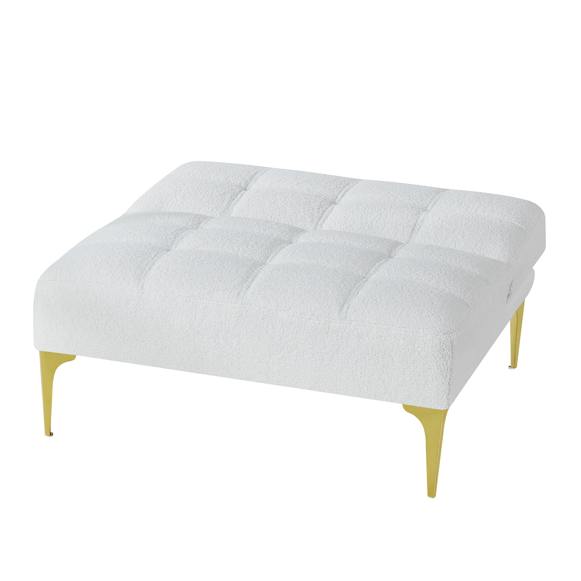 Teddy Fabric Convertible Chair with Gold Metal Legs