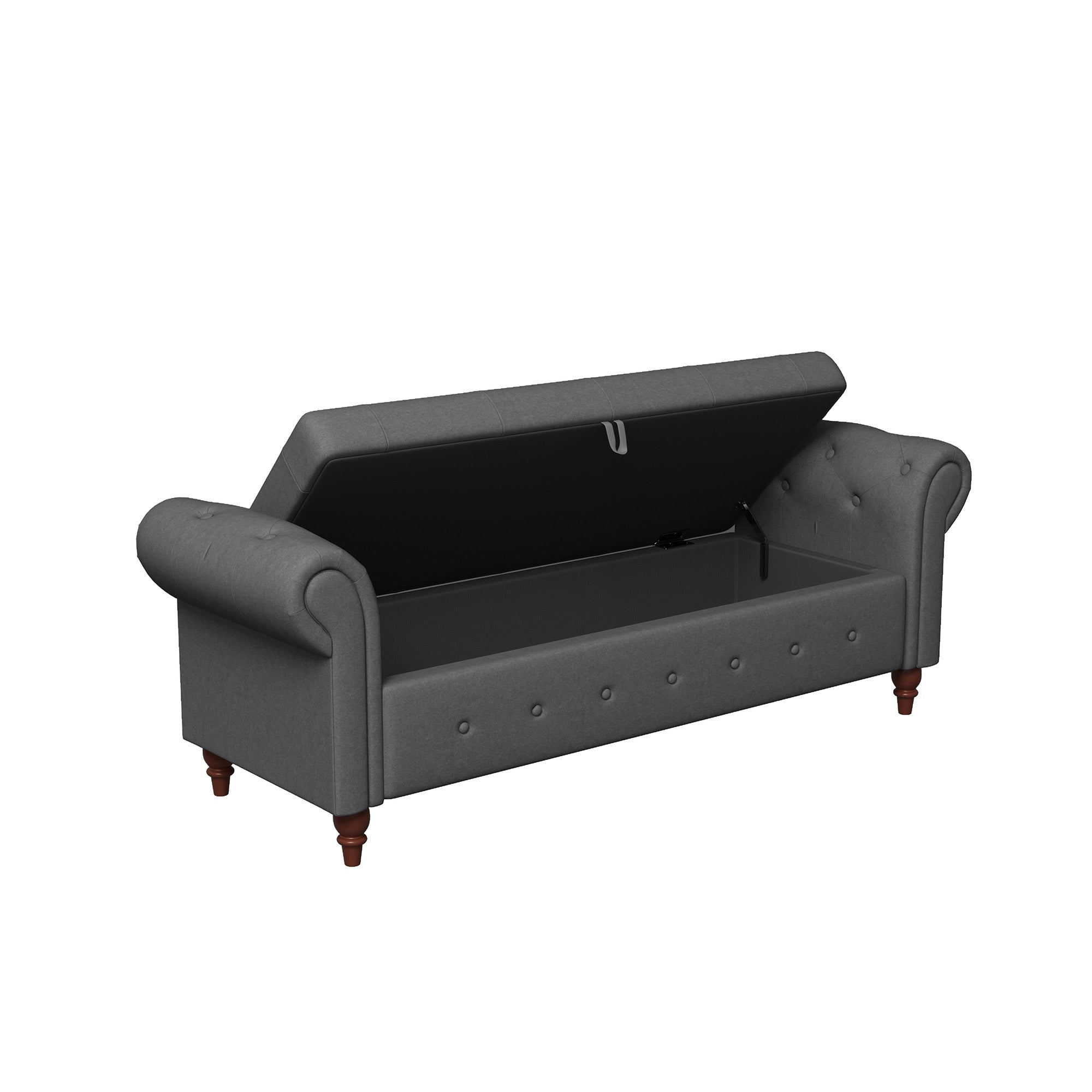 Tufted Fabric Storage Bed Bench for Bedroom