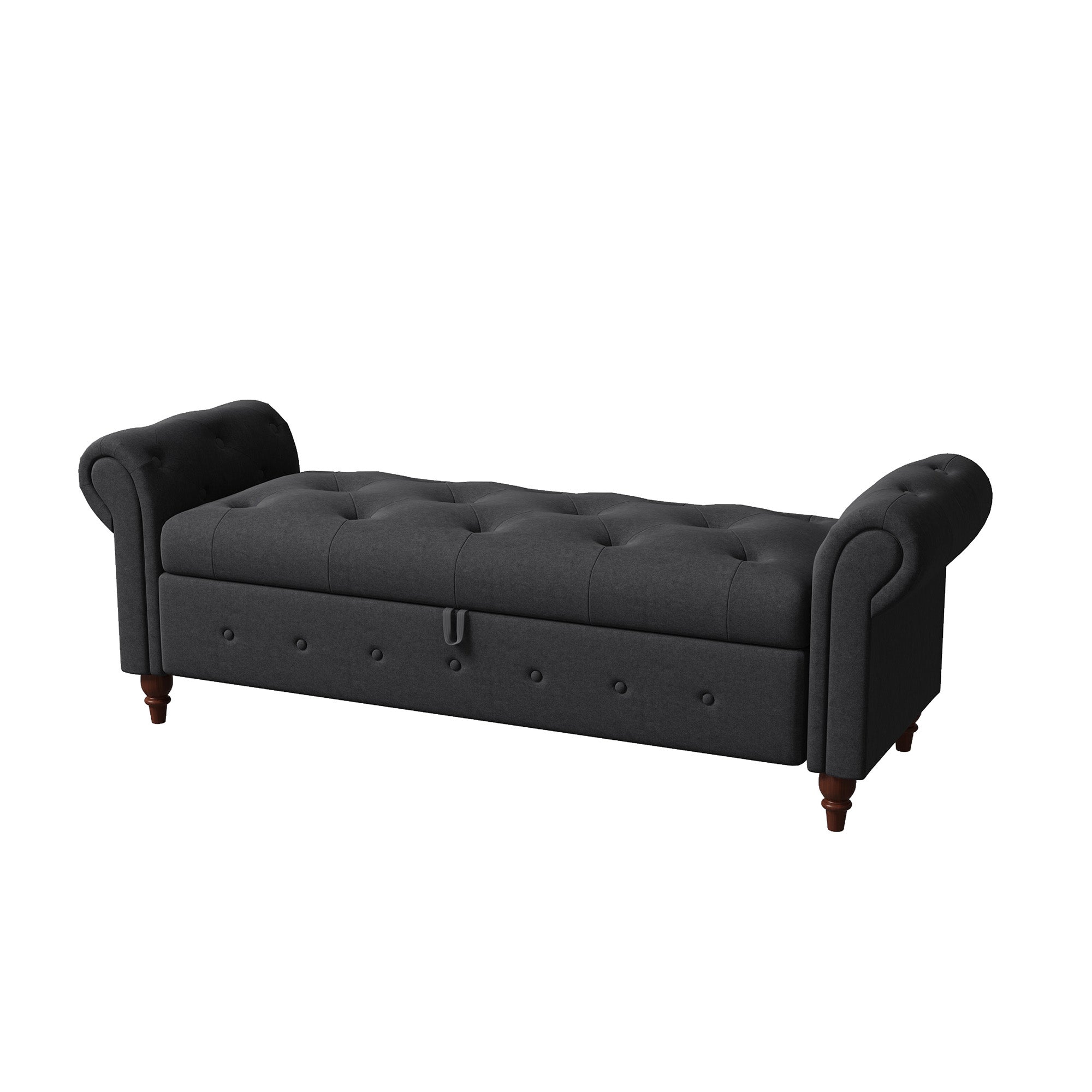Tufted Fabric Storage Bed Bench for Bedroom