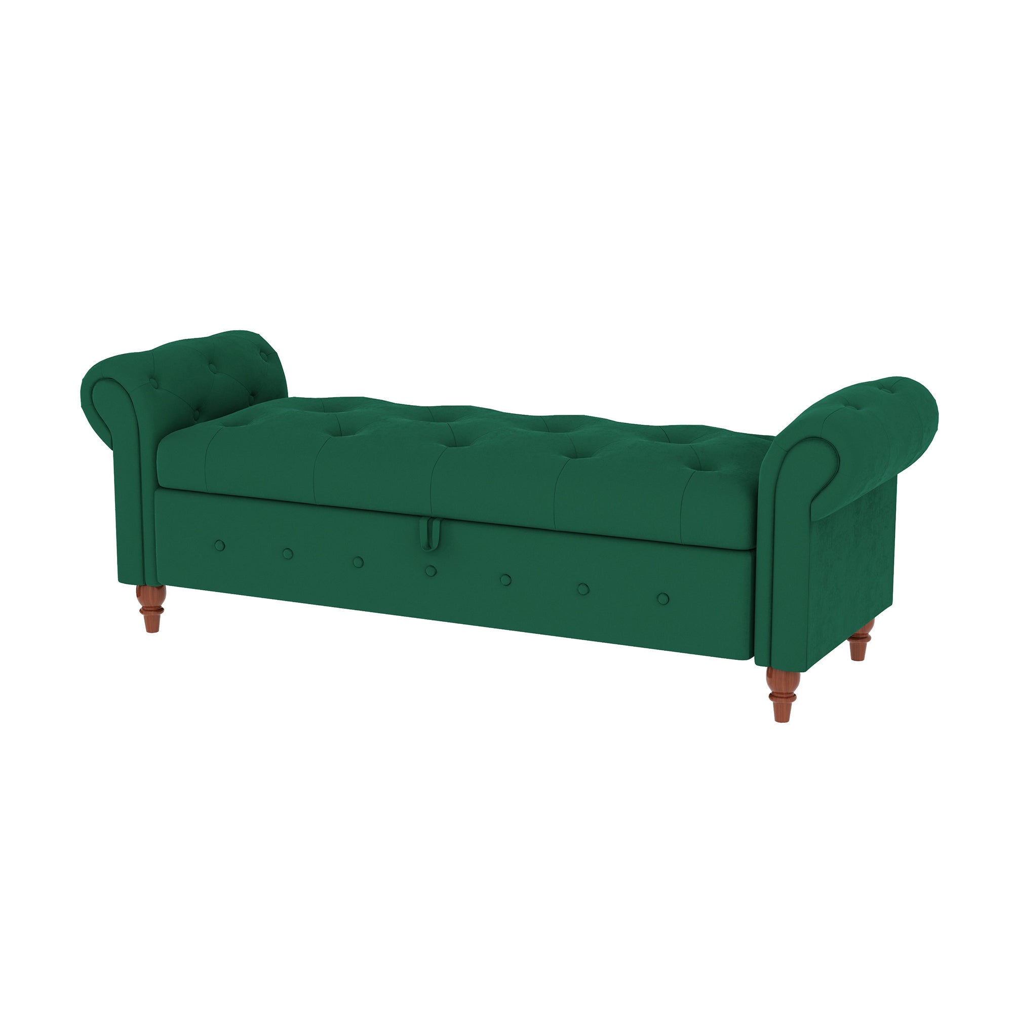 Tufted Fabric Storage Bed Bench for Bedroom