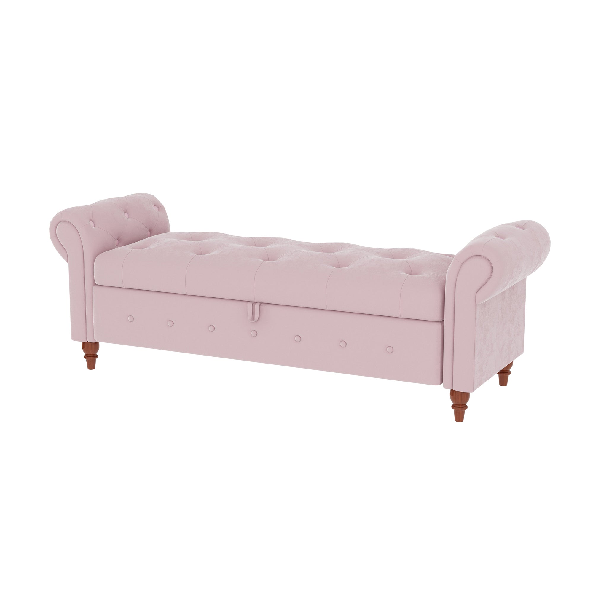 Tufted Fabric Storage Bed Bench for Bedroom
