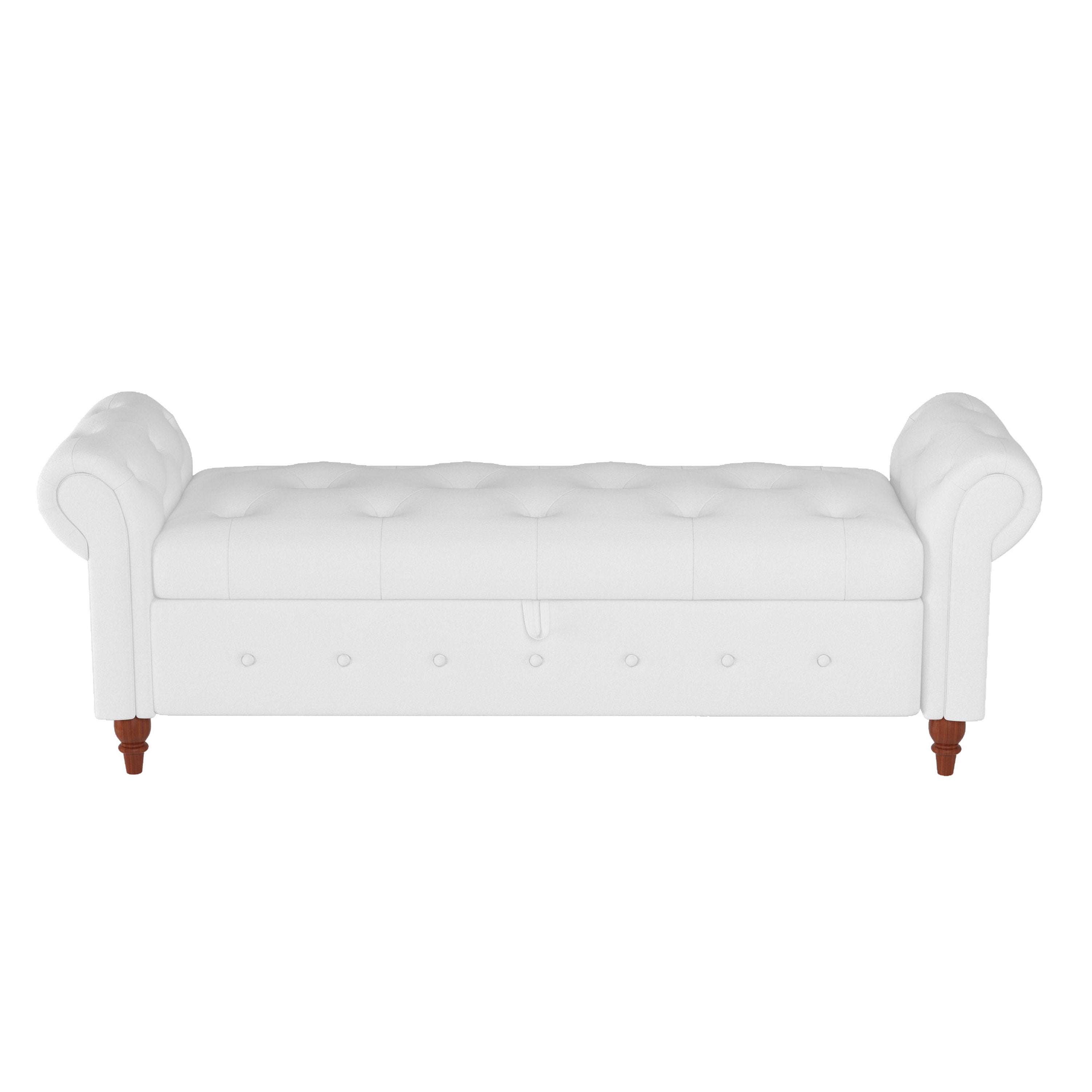 Tufted Fabric Storage Bed Bench for Bedroom