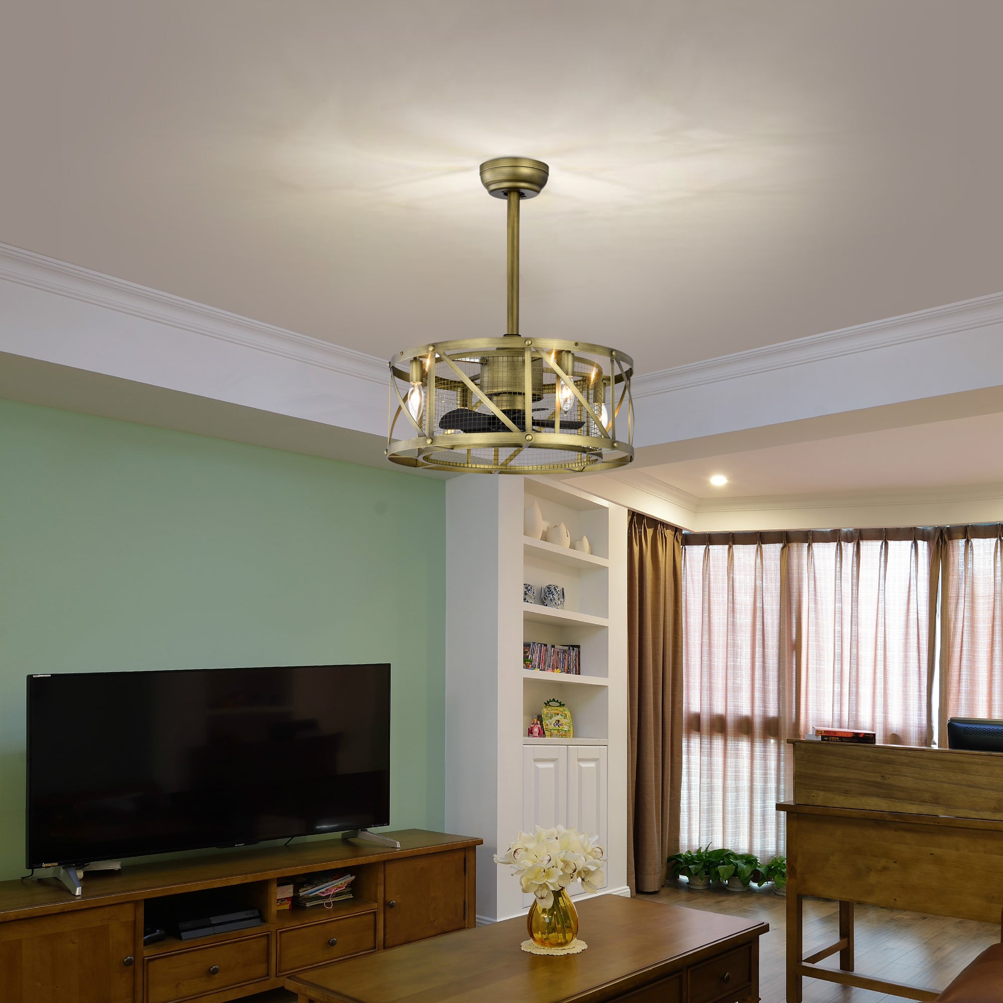20'' Ceiling Fan Light with Remote Control for Living Room