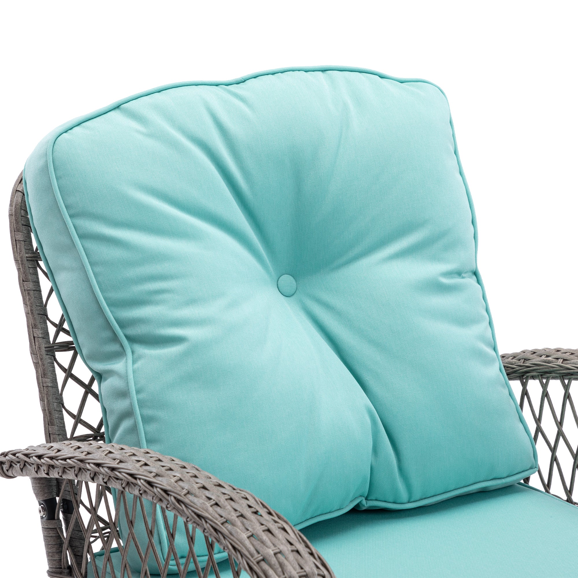 3 Pieces Outdoor Patio Wicker Swivel Chair Set with Cushions