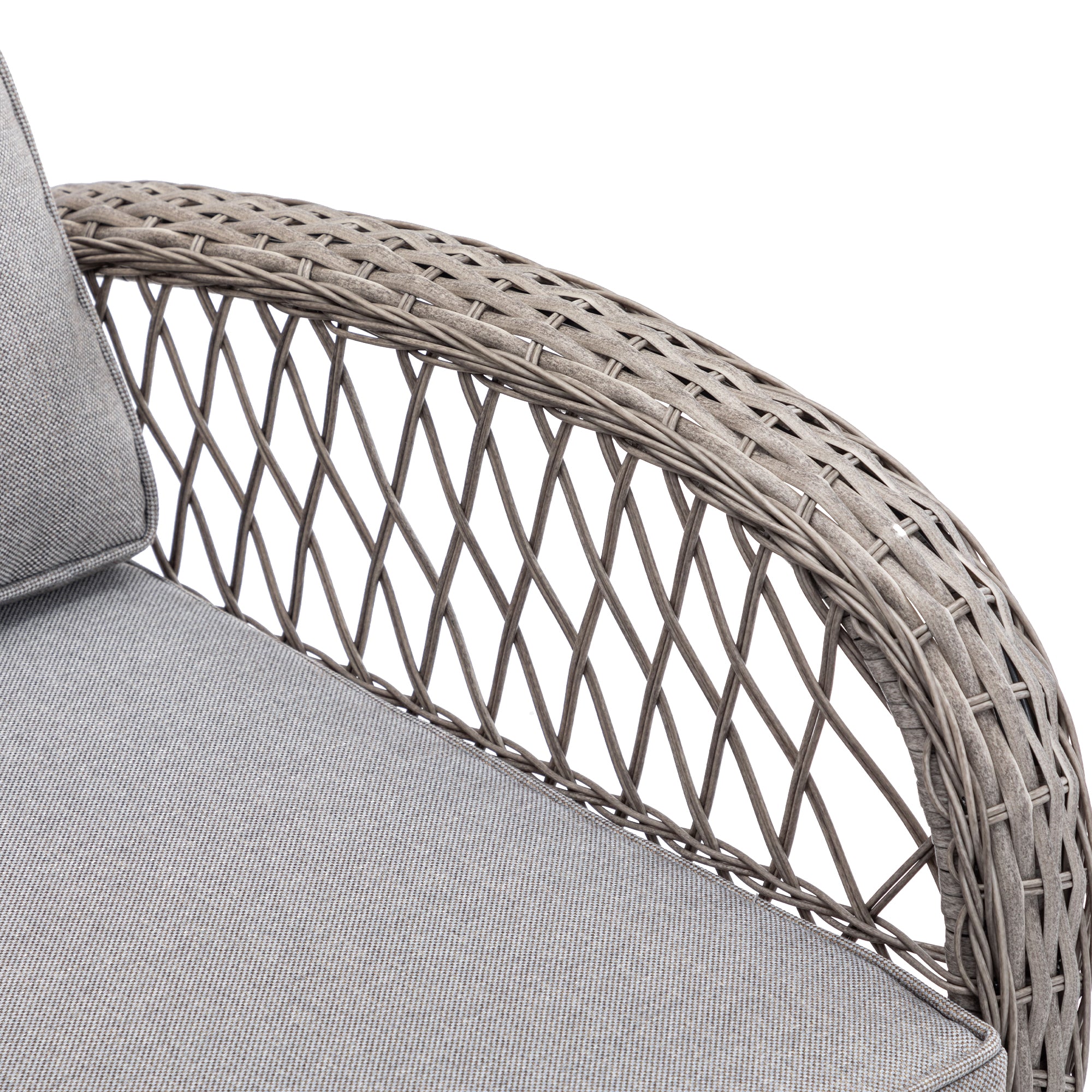 3 Pieces Outdoor Patio Wicker Swivel Chair Set with Cushions
