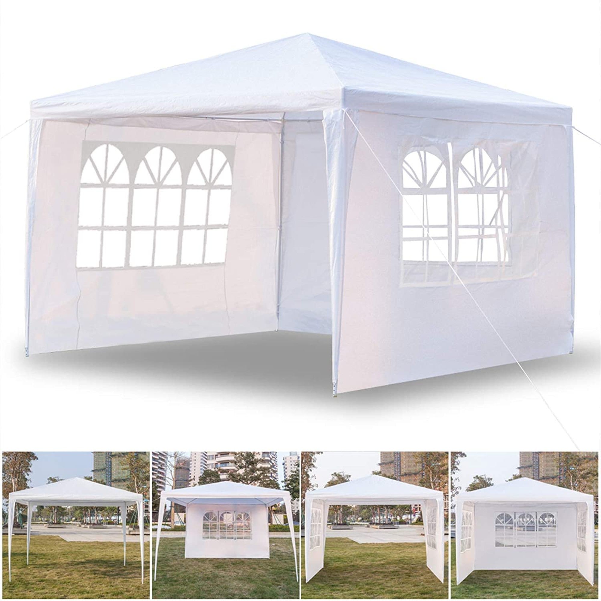 10' X 10 ' Iron PE Cloth Soft-Top Outdoor Patio Party Tent  with 4 Side Walls